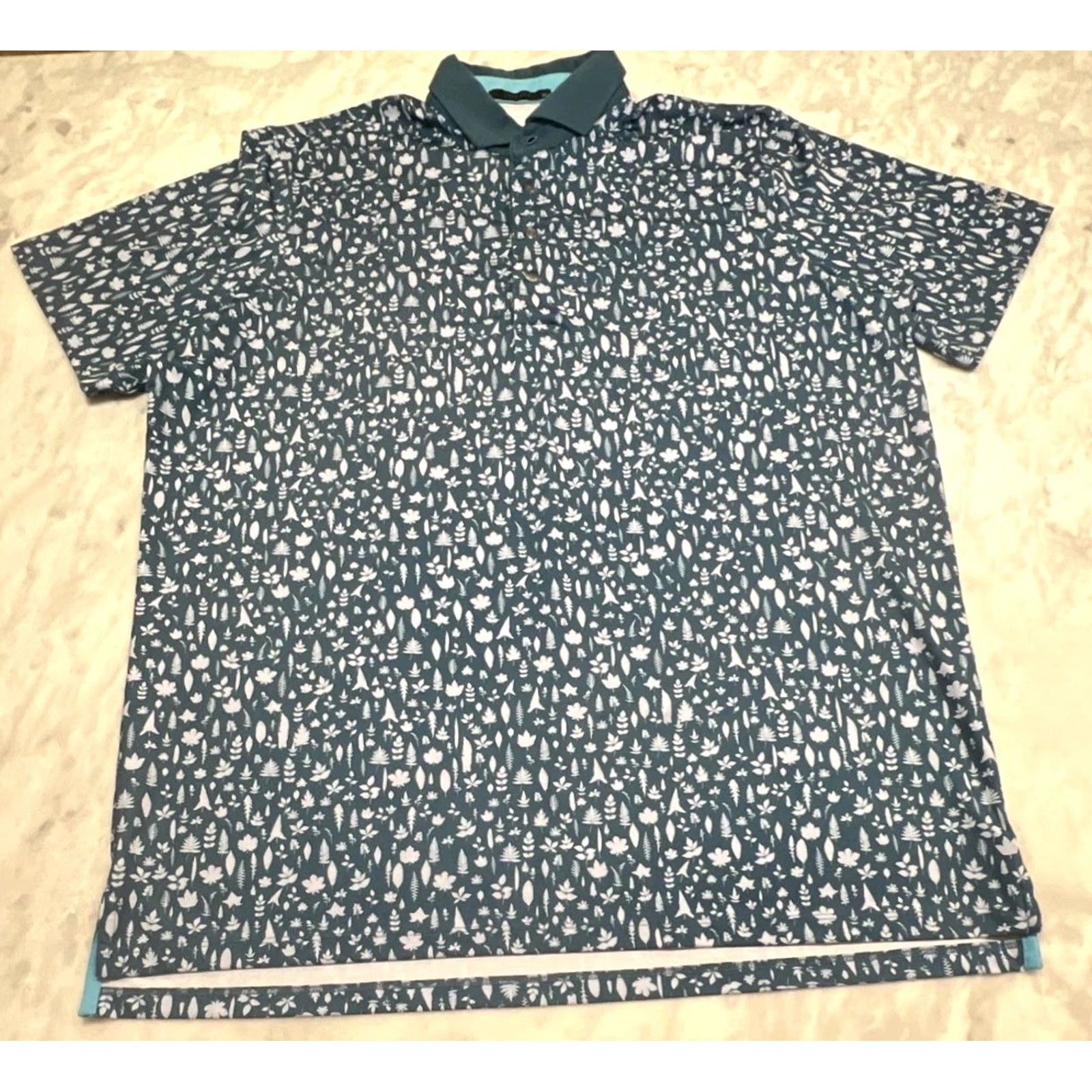 Vintage Greyson Golf Polo Shirt Men’s XL Magical Fern Blue Talking Rock Stretch Size US XL / EU 56 / 4 - 3 Thumbnail