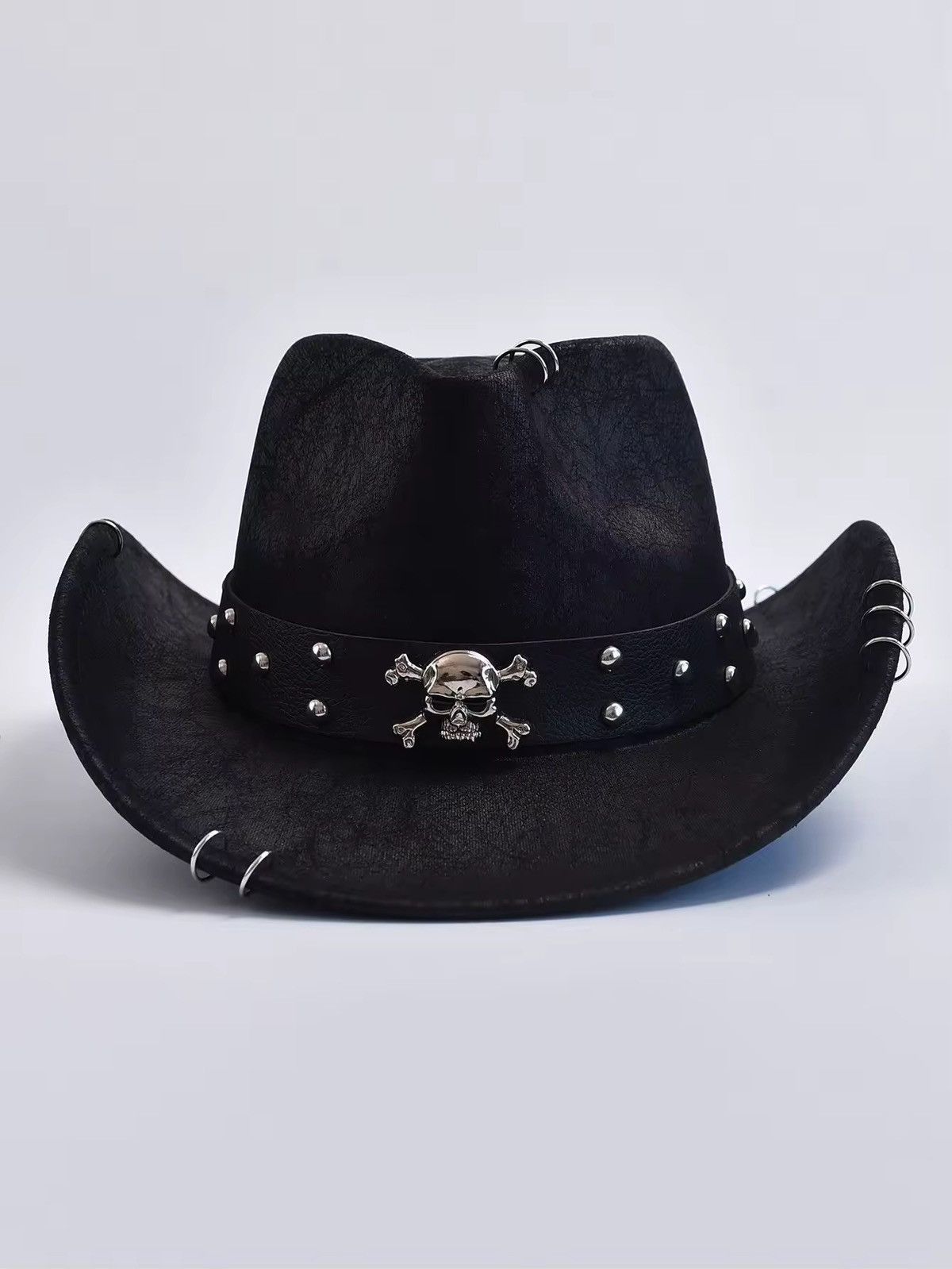 Other Punk Gothic Skeleton Cowboy Gentleman Hat Panama Size ONE SIZE - 4 Thumbnail