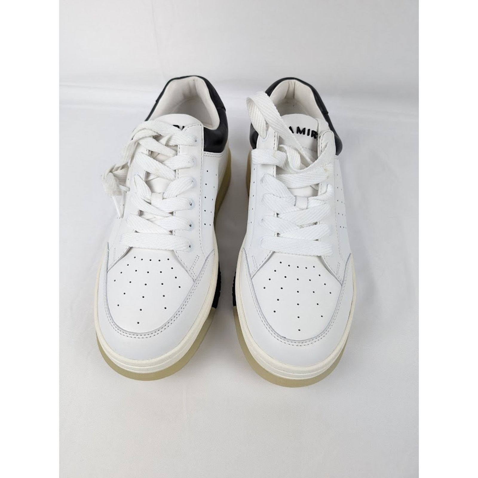 Amiri o1rshd1 Stadium Low Top Sneakers in White/Black Size US 12 / EU 45 - 11 Thumbnail
