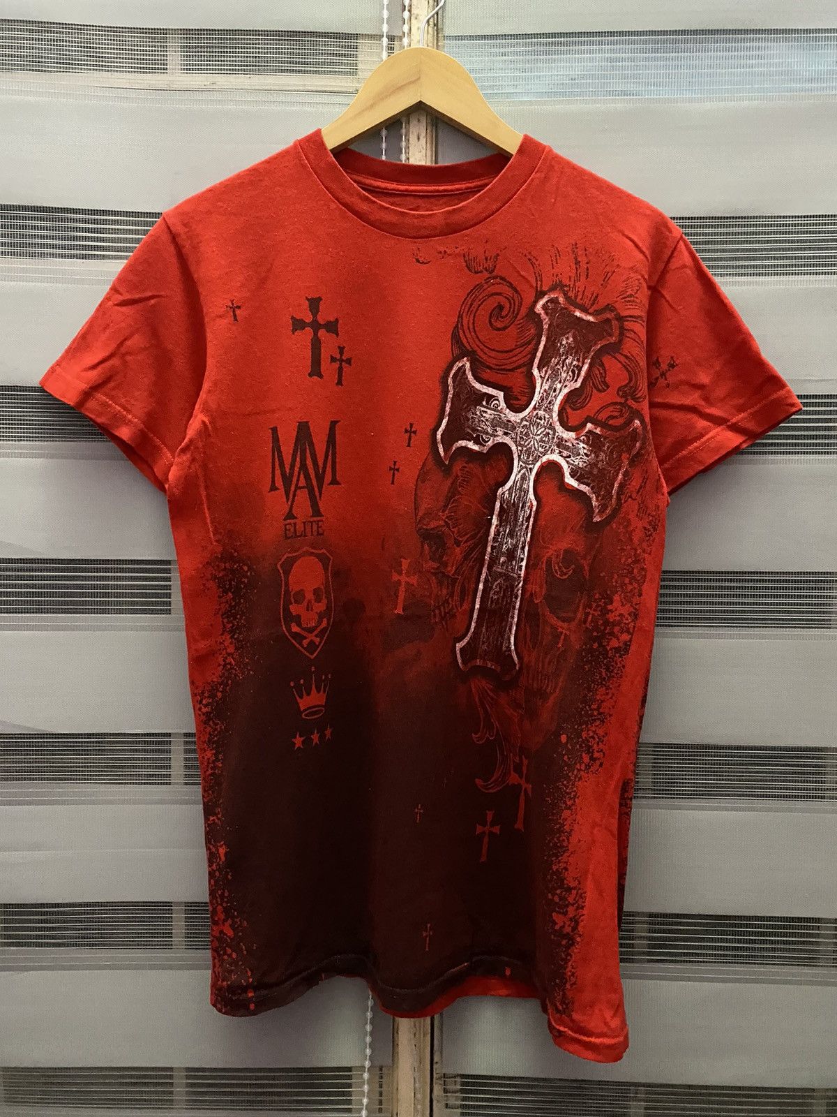 14th Addiction × Affliction × If Six Was Nine Mma Elite Affliction Styled Big Cross Skull Punk Tee Size US S / EU 44-46 / 1 - 3 Thumbnail
