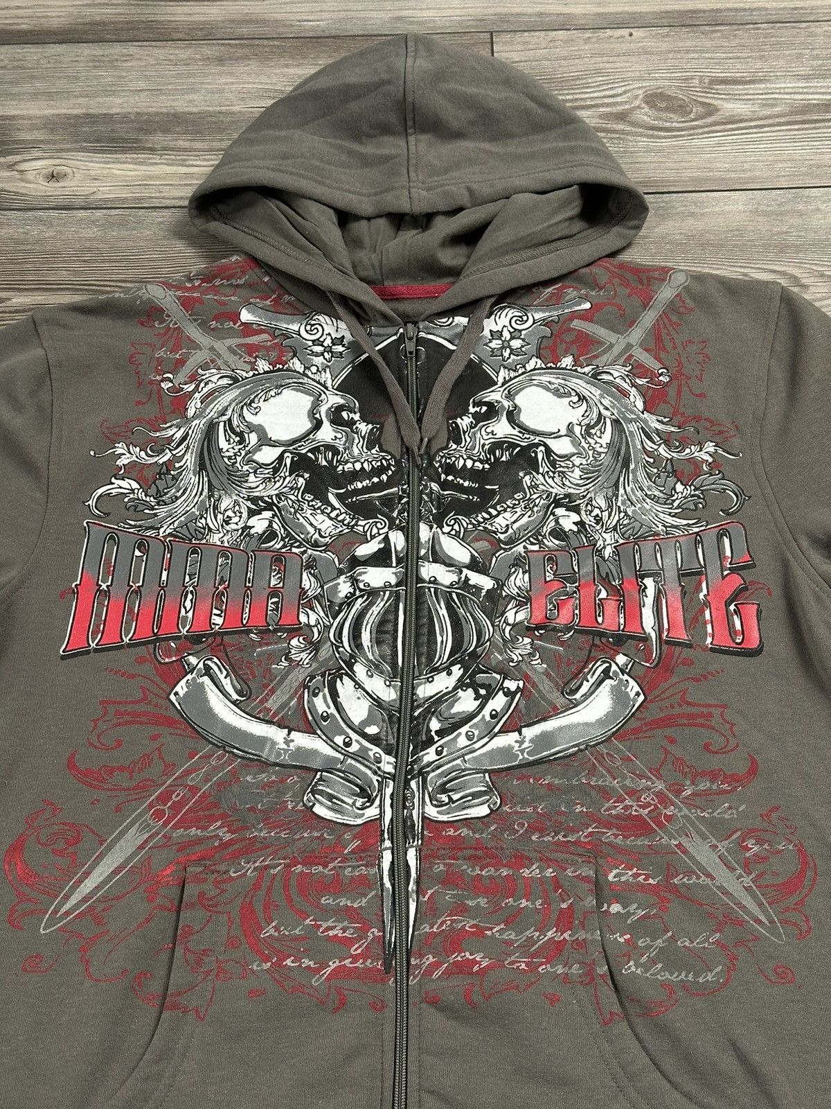 Affliction Crazy Vintage Y2K MMA Elite Grunge Zip Hoodie Size US S / EU 44-46 / 1 - 2 Thumbnail