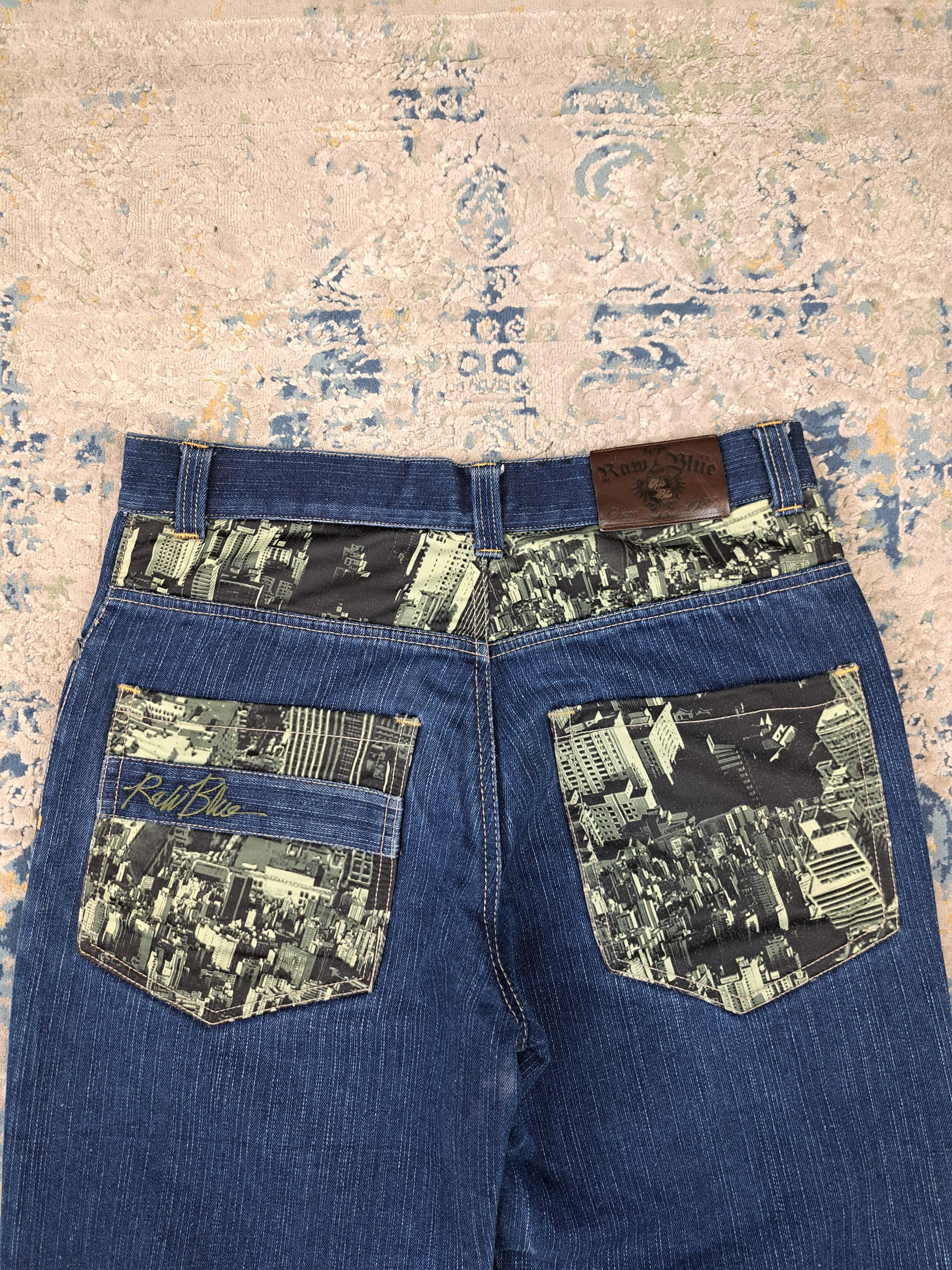 Rap Tees Raw Blue Vintage y2k City Print Baggy Pants Streetwear Size US 30 / EU 46 - 2 Thumbnail