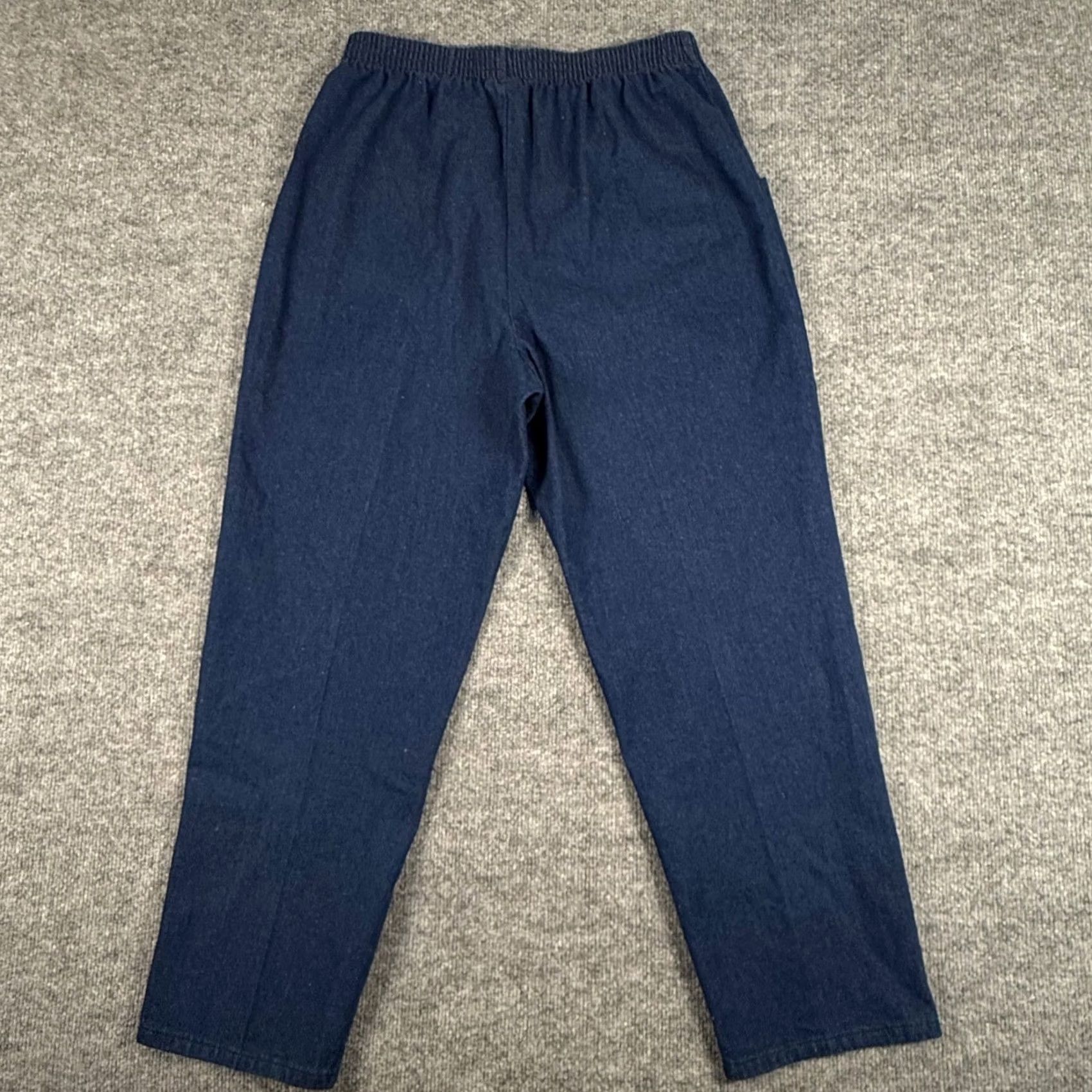 Vintage VINTAGE Mom Jeans 14 Denim Straight High Rise Grandmacore 80s 90s Elastic Waist Size 36" / US 14 / IT 50 - 4 Thumbnail