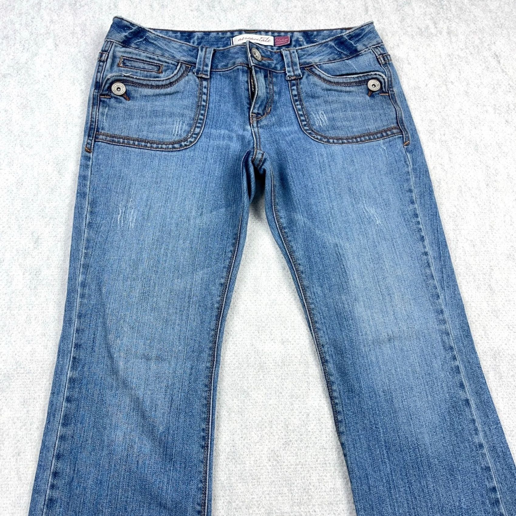 Vintage Vintage Aeropostale Jeans Women 9/10 Bootcut Low Rise Flap Pocket Med Wash 5-Pocket Denim Blue 90s Mens Girls Womens 32in Waist Regular Fit Size 10 XS Size 32" / US 10 / IT 46 - 4 Thumbnail