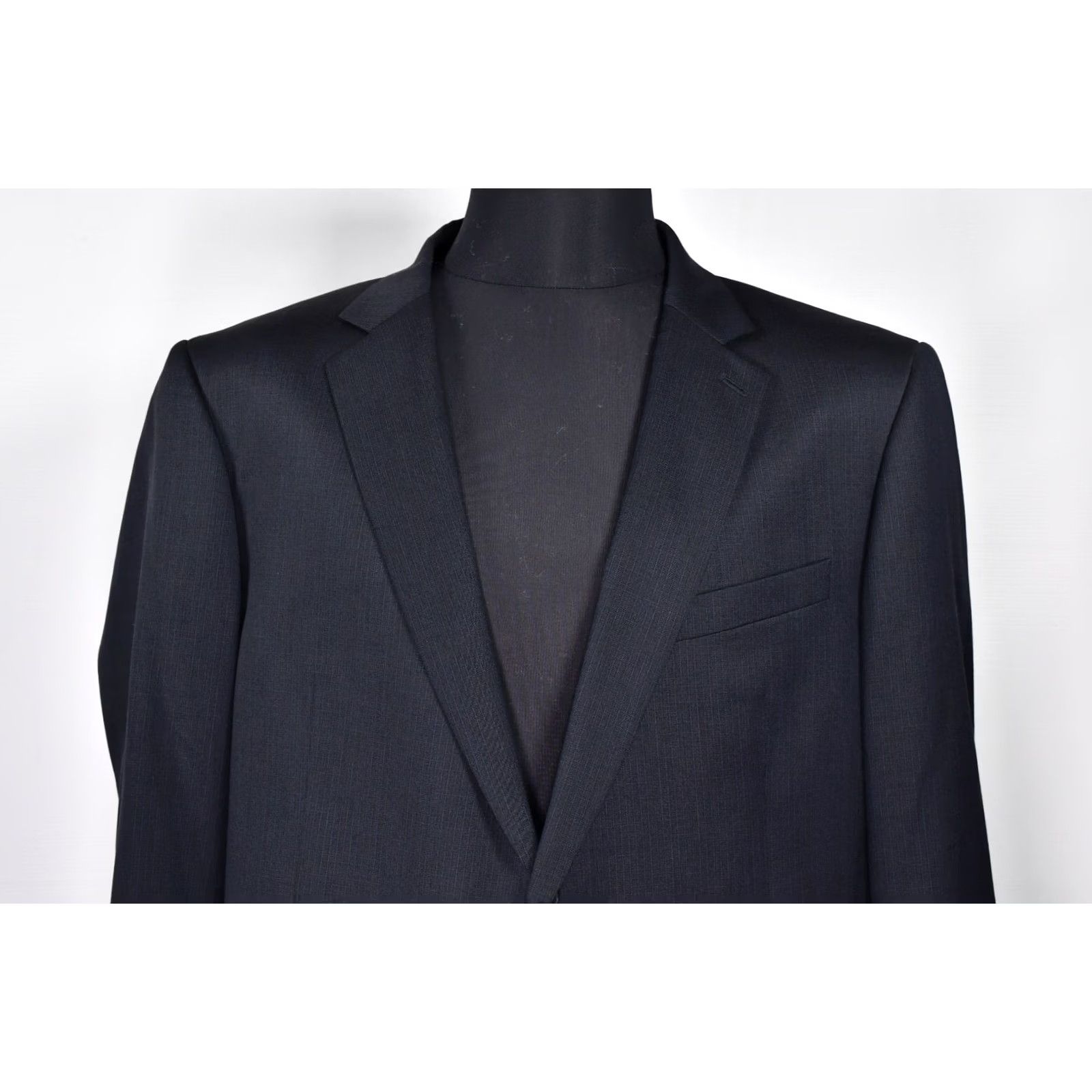 Jaeger Jaeger Men's Blazer Size 48L Blue Single Breasted Wool Check Size 48R - 3 Thumbnail