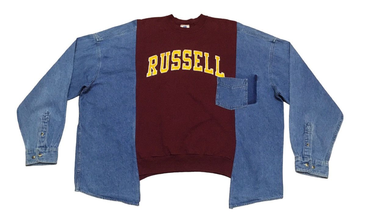Rare Design Vintage Brand Russell Big Logo Sweatshirt 1990s