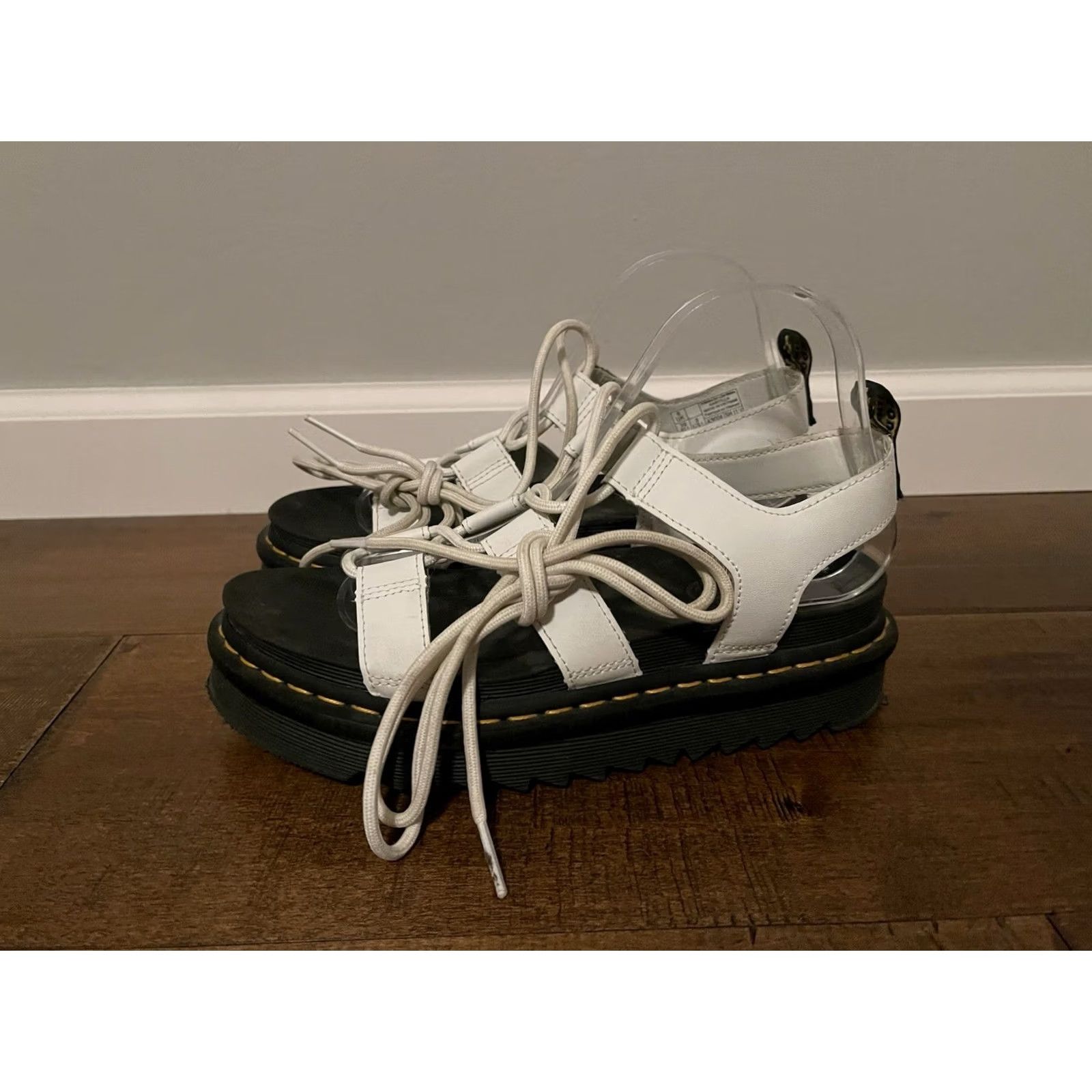 Dr. Martens Doc Dr Martens Nartilla Gladiator Sandals White Lace Up Platform - Women's 8 Size US 6 / IT 36 - 5 Thumbnail