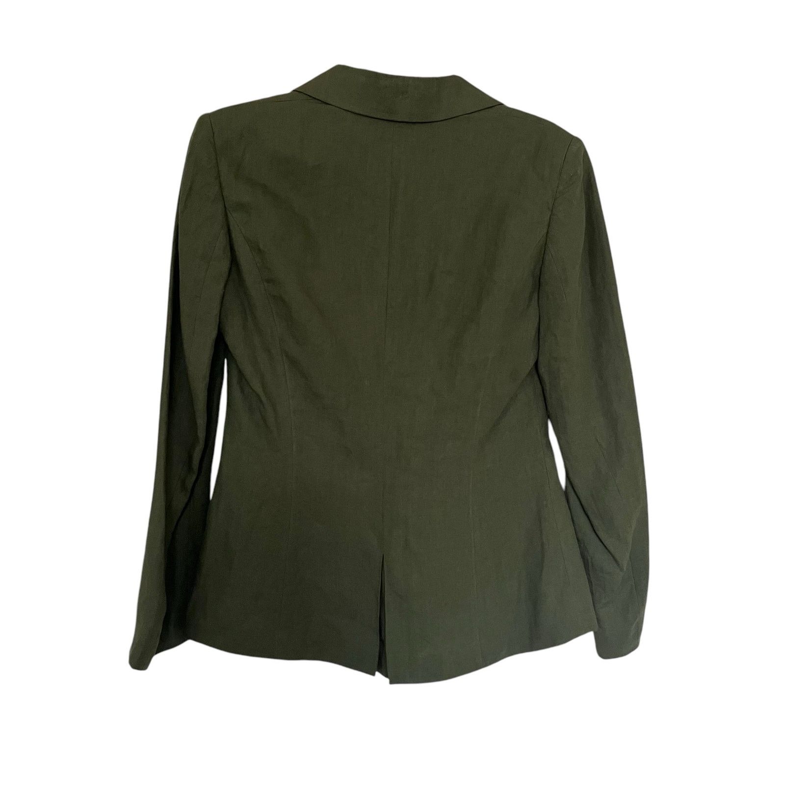 Iceberg Iceberg Army Green 100% Linen Utilitarian Blazer Jacket Size M / US 6-8 / IT 42-44 - 5 Thumbnail