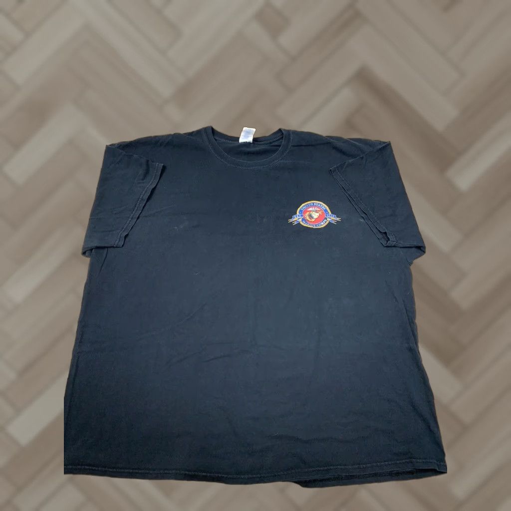 Gildan VINTAGE USMC Semper Fidelis T Shirt Black 3XL Marines USA Military Short Sleeve Crew Neck Gildan 5495 Men Size US XXL / EU 58 / 5 - 1 Thumbnail