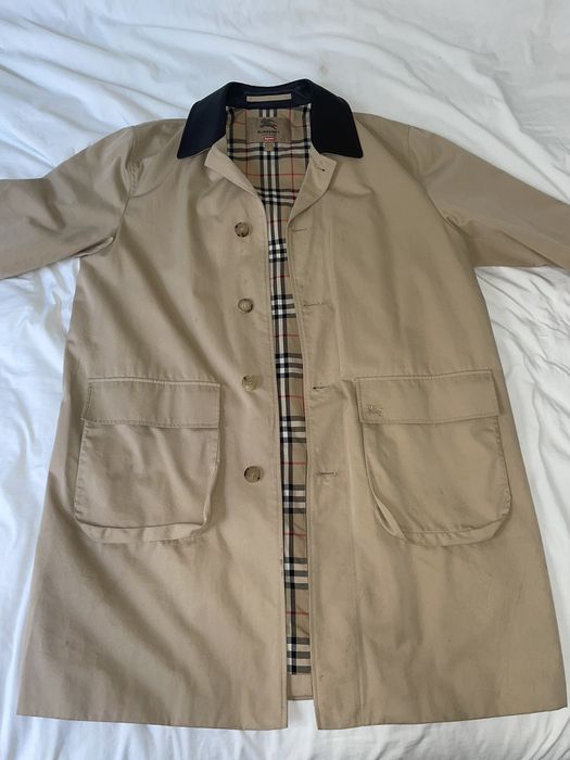 Supreme Supreme Burberry Leather Collar Trench | Grailed