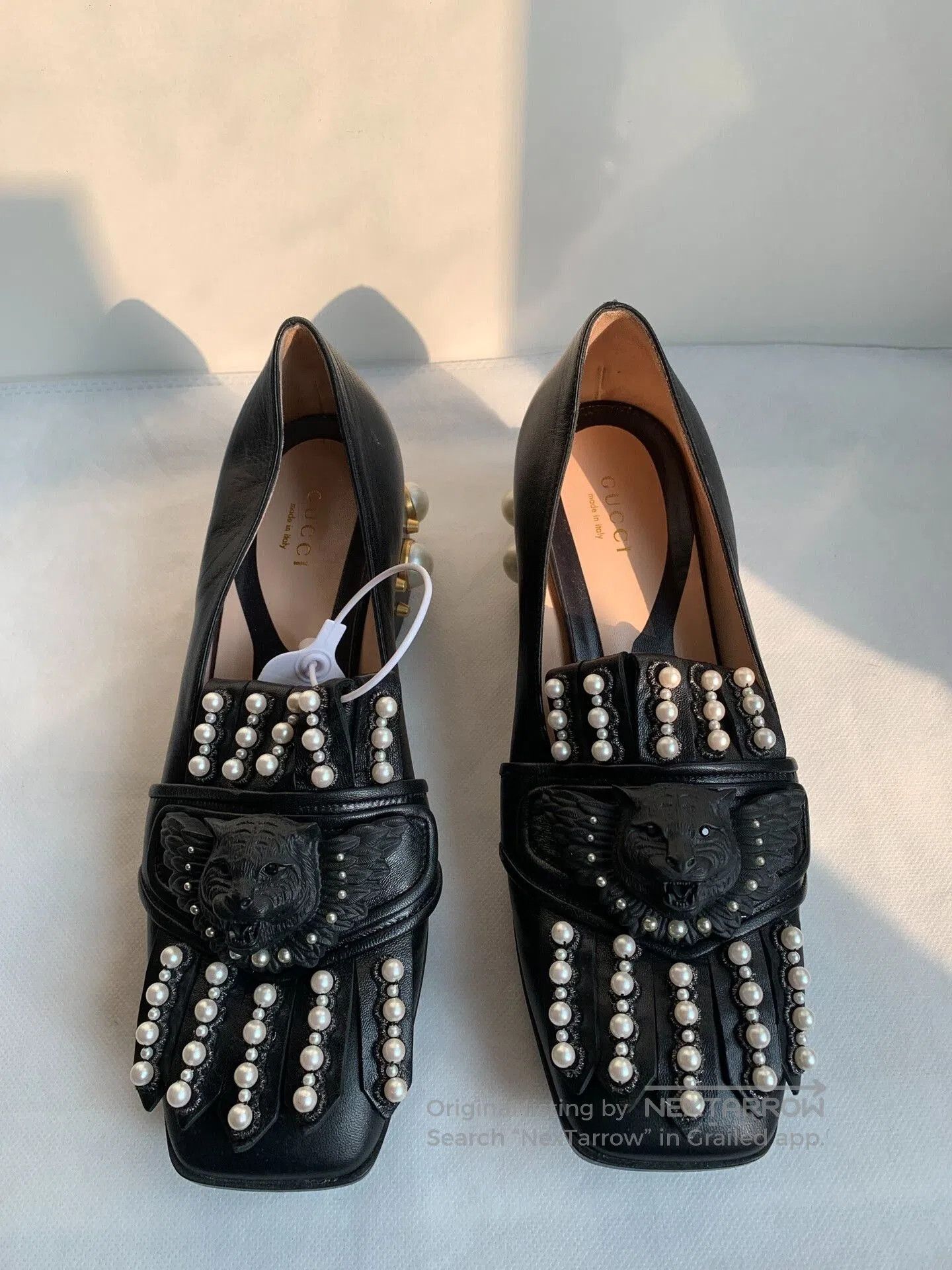 Gucci Gucci Black Pearl Leather Shoes 37.5. Size US 6.5 / IT 36.5 - 1 Thumbnail