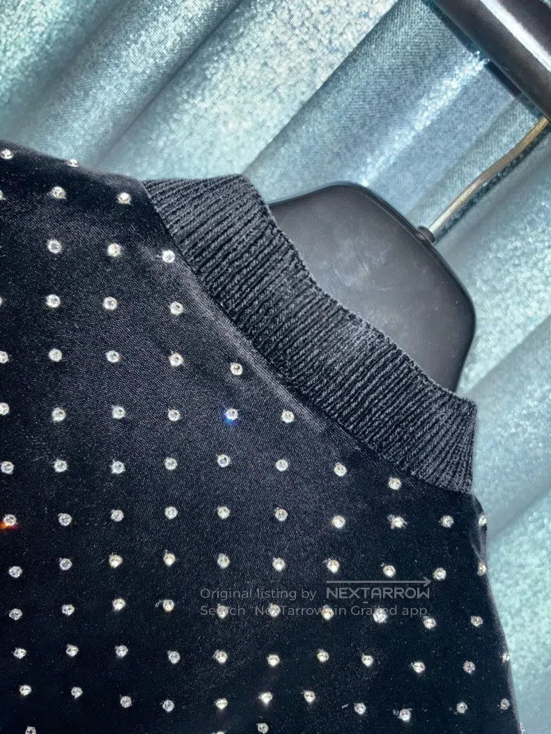 Saint Laurent Paris Saint Laurent Paris Black Velvet Rhinestone Jacket Size US M / EU 48-50 / 2 - 3 Thumbnail