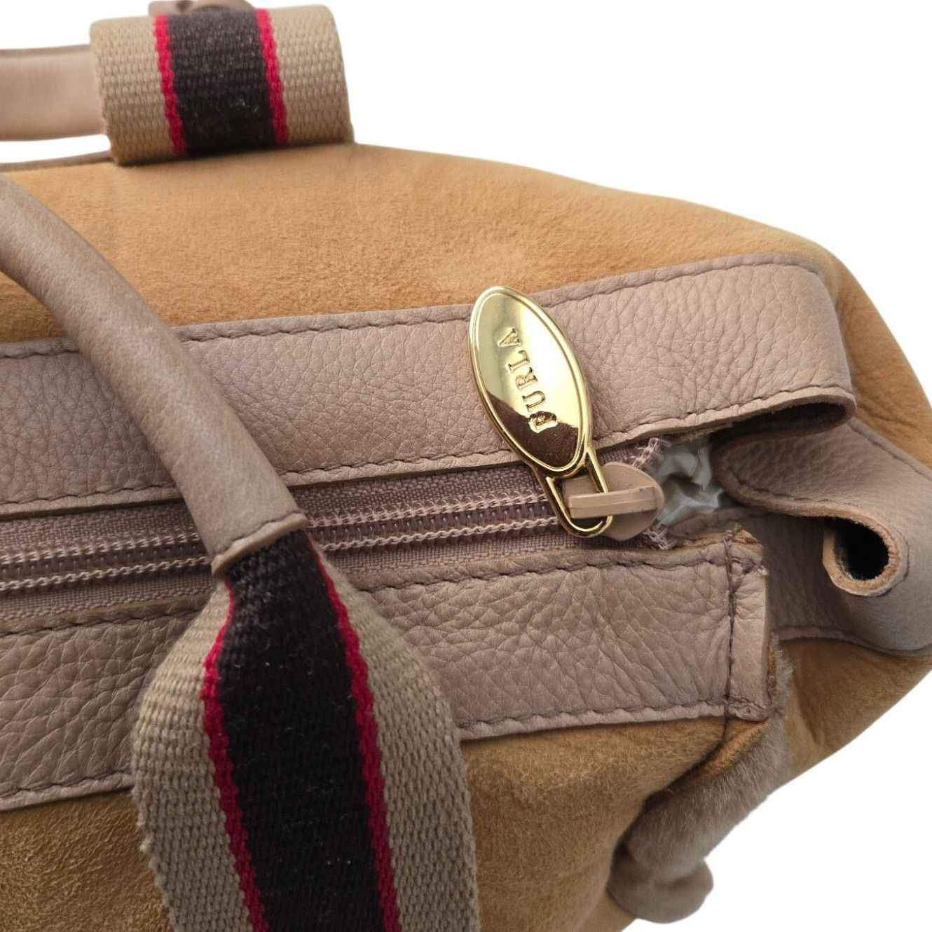 Furla NWOT Vintage Y2K Furla Carmel Suede Satchel With Dust Bag Size ONE SIZE - 9 Thumbnail