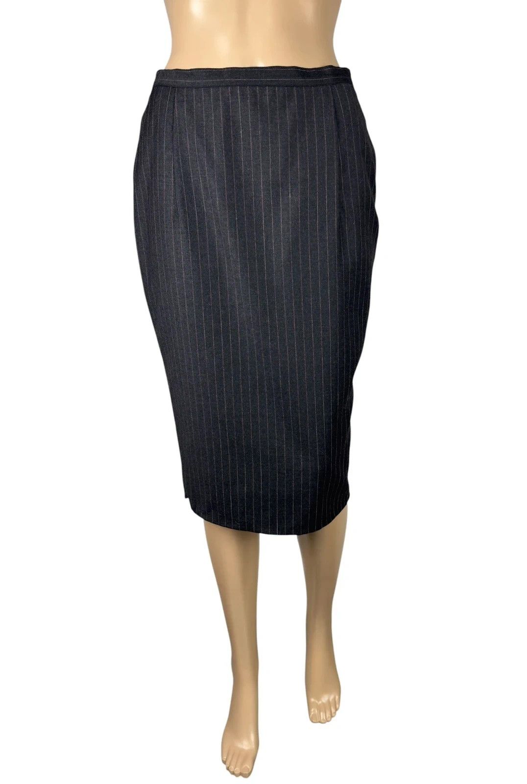Other Patrick Hellmann Collection Skirt Wool Striped Knee-Length Size 32" / US 10 / IT 46 - 2 Thumbnail