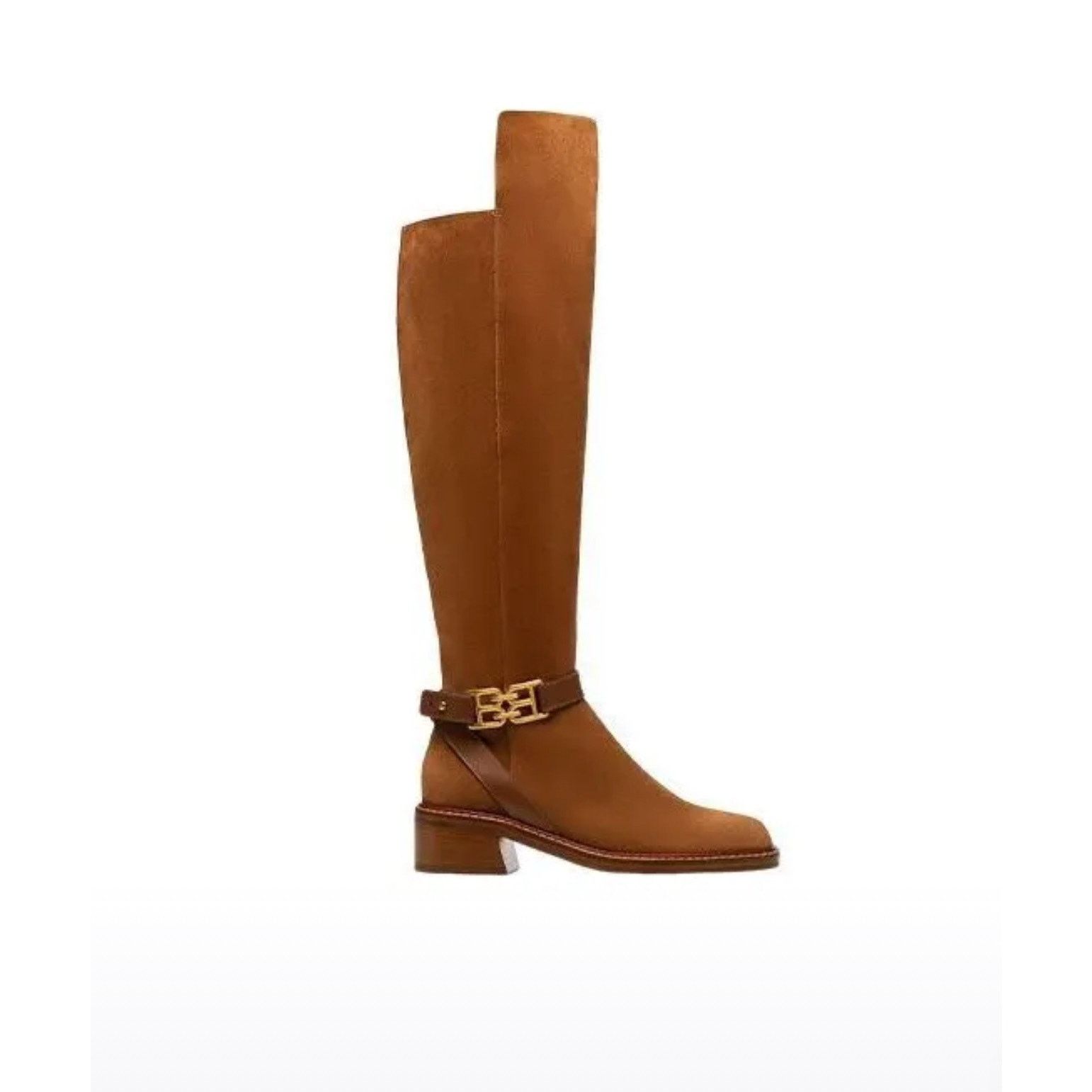 Bally NWT BALLY Eloire Tall Suede Riding Boots Tan Sz 39 Size US 8.5 / IT 38.5 - 1 Thumbnail