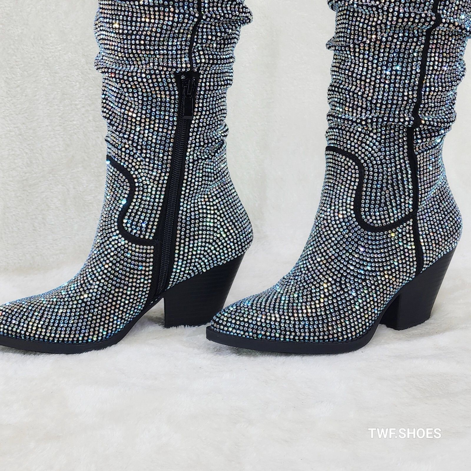 Other Angel Rider Iridescent Rhinestones Glam Western Cowgirl Slou Size US 10 / IT 40 - 7 Thumbnail