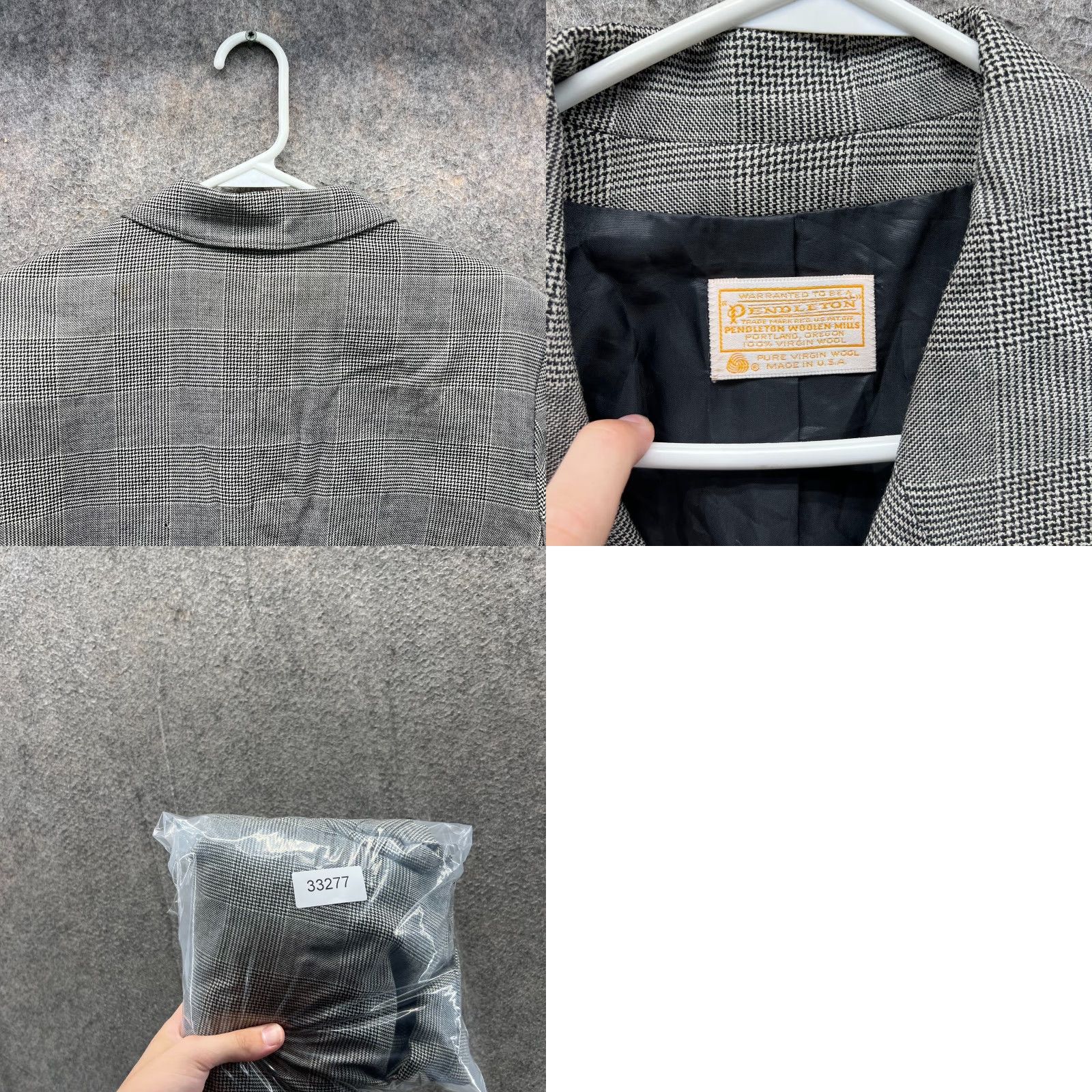 Pendleton VINTAGE Pendleton Blazer Womens 16 Grey Wool Plaid Checkered Sport Coat Size XXL / US 16-18 / IT 52-54 - 9 Thumbnail