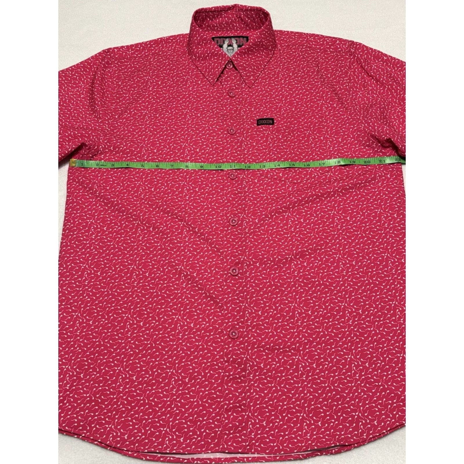 Dixxon Flannel Co The Creator Sperm Pink Party Shirt M Unisex Adults Button-Up Short Sleeve Colorful Beach Hawaiian Pattern