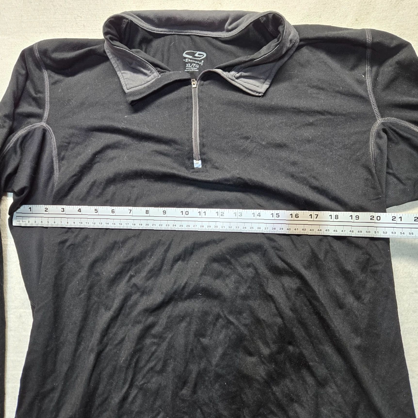 Champion Champion Active Pullover Shirt Women's XL Black 1/4 Zip Sweater Performance Running & Jogging Size XL / US 12-14 / IT 48-50 - 3 Thumbnail