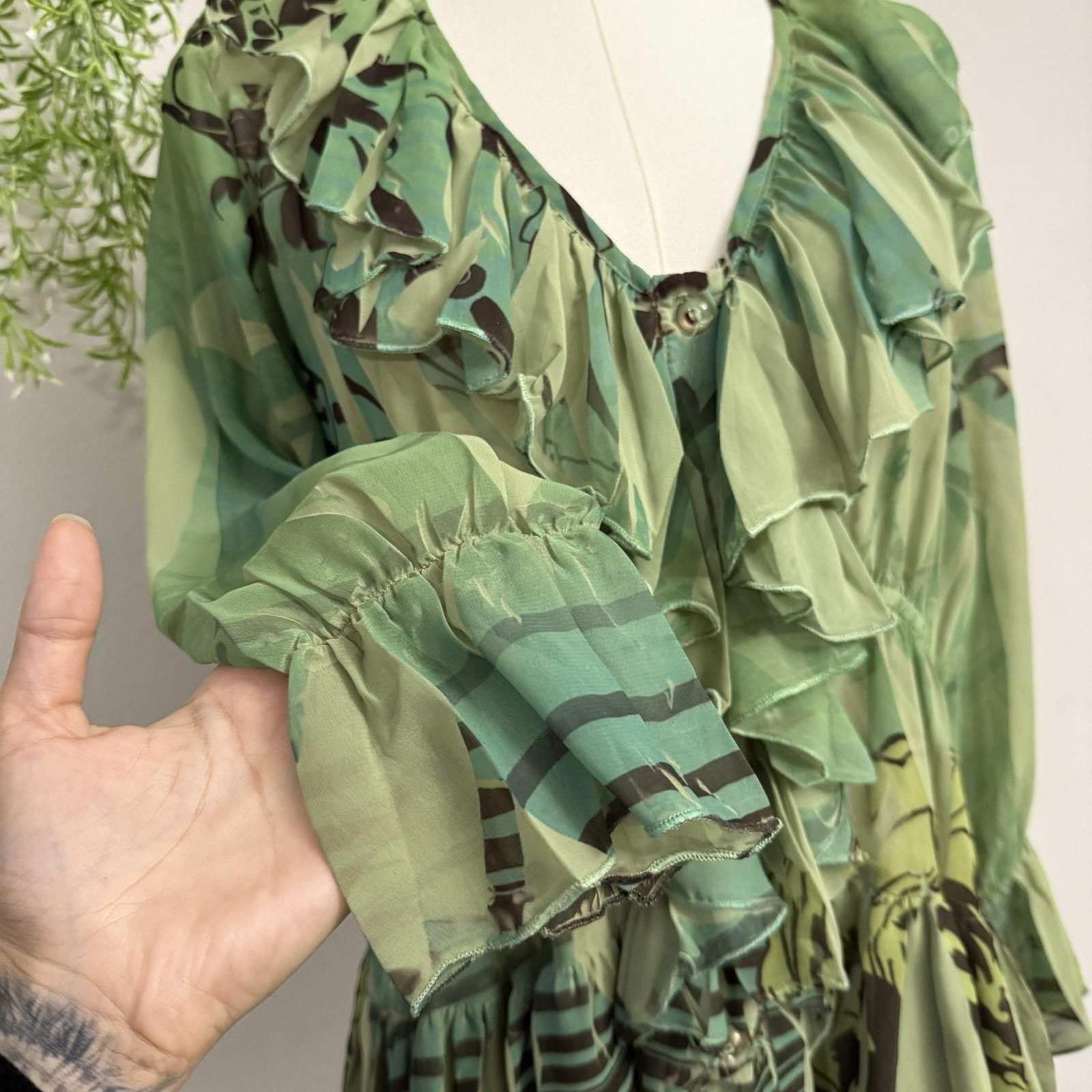 Designer Y2k DB Sport Made In Usa Fairy Ruffle Blouse Size S / US 4 / IT 40 - 4 Thumbnail