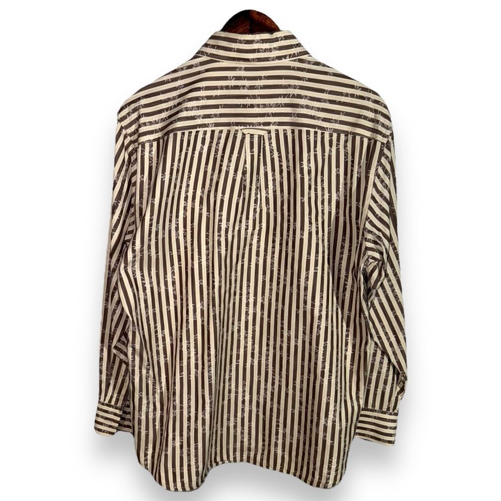 Tommy Bahama Tommy Bahama Tan Striped Silk L/S Button Down Shirt Size M Size US M / EU 48-50 / 2 - 7 Thumbnail