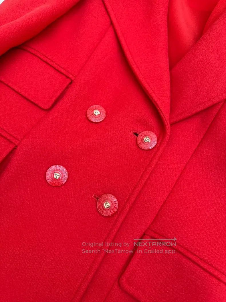 Versace Versace Wool coat with a fur collar and double breasts Size S / US 4 / IT 40 - 3 Thumbnail