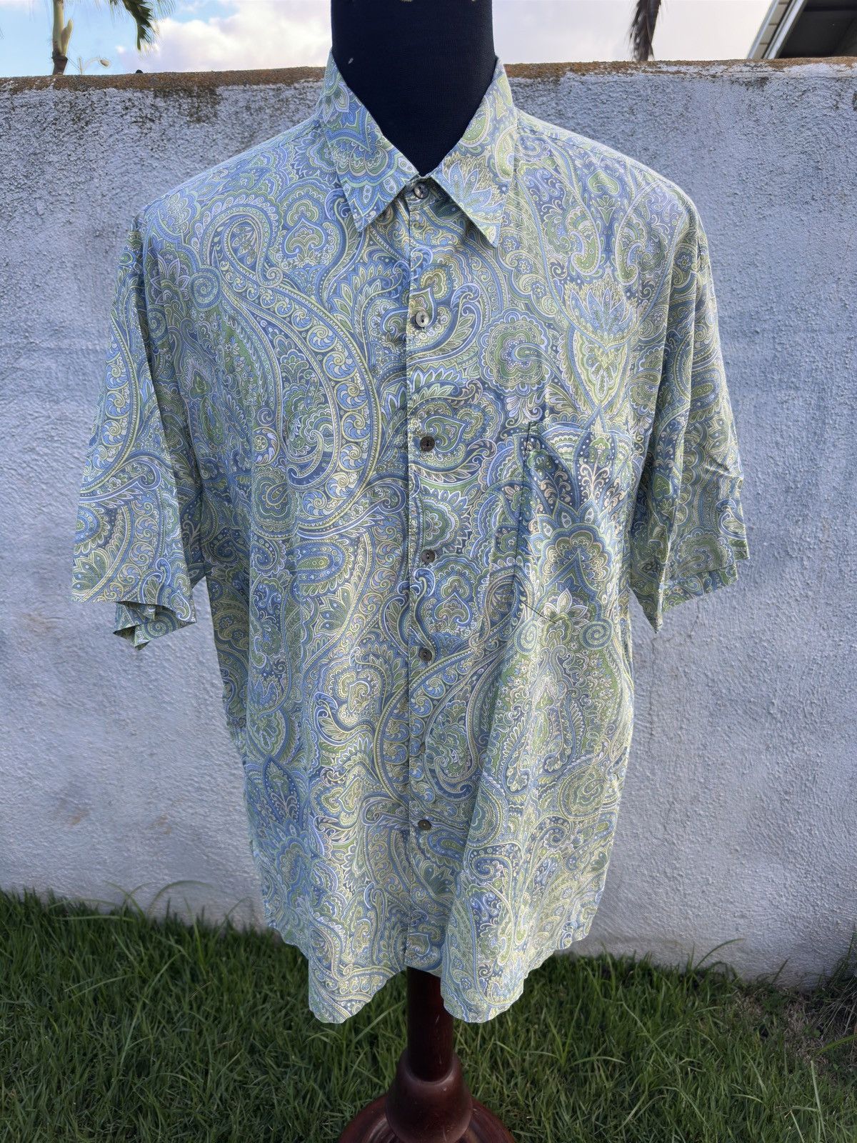 Tori Richard PreOwned Tori Richard Hawaiian Print Blue/Green Men's XL Size US XL / EU 56 / 4 - 1 Thumbnail