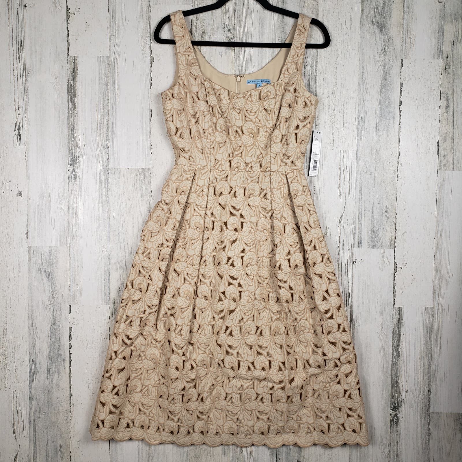 image of NWT Antonio Melani Floral Embroidered Sleeveless Dress 2 in Cream, Women's (Size XS)