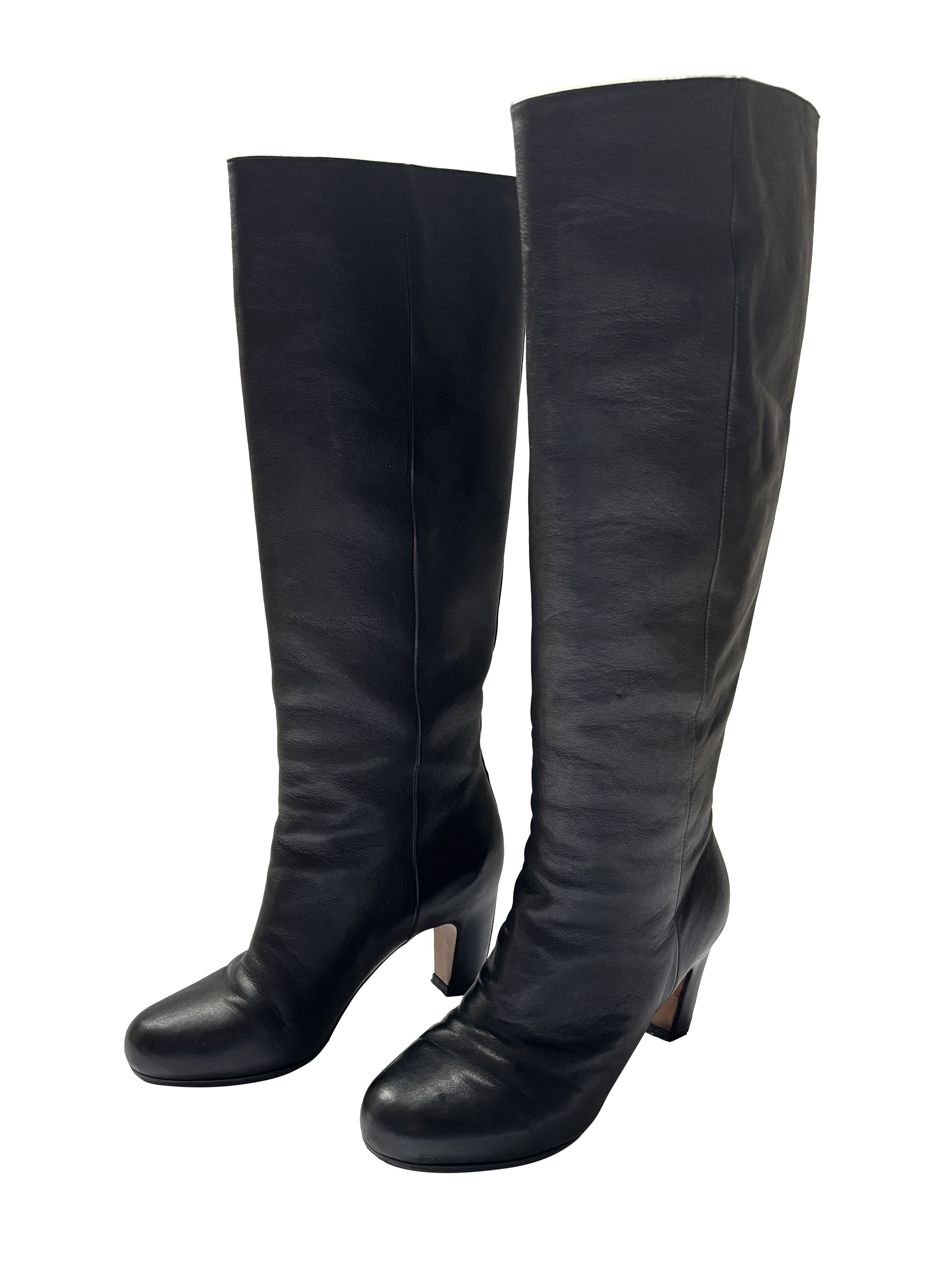 Maison Margiela ⚡️QUICK SALE⚡️Maison Margiela Black Leather High Boots Size US 5 / IT 35 - 1 Thumbnail
