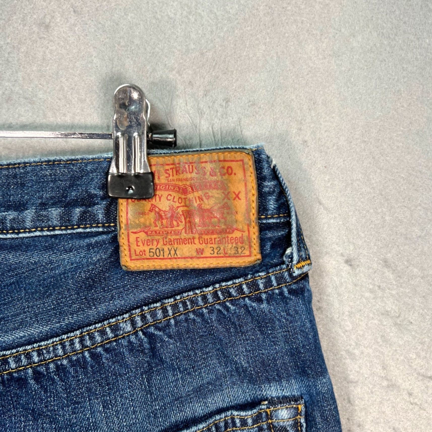 Levi's Levi'S 501 XX Jeans 32 x 30 Blue Denim Distressed Straight Mens Regular Size Type: Jeans Size US 32 / EU 48 - 3 Thumbnail
