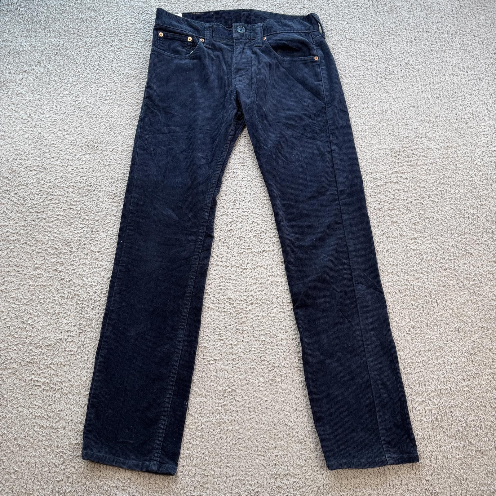 Levi's Levi's 511 Slim Fit Navy Corduroy Pants Men's 28x30 Blue Size US 28 / EU 44 - 1 Thumbnail