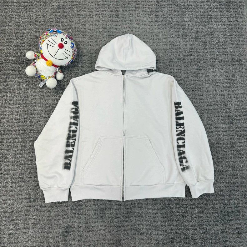 Balenciaga Balenciaga Stencil Type Distressed Letter Hoodie Size US S / EU 44-46 / 1 - 1 Thumbnail