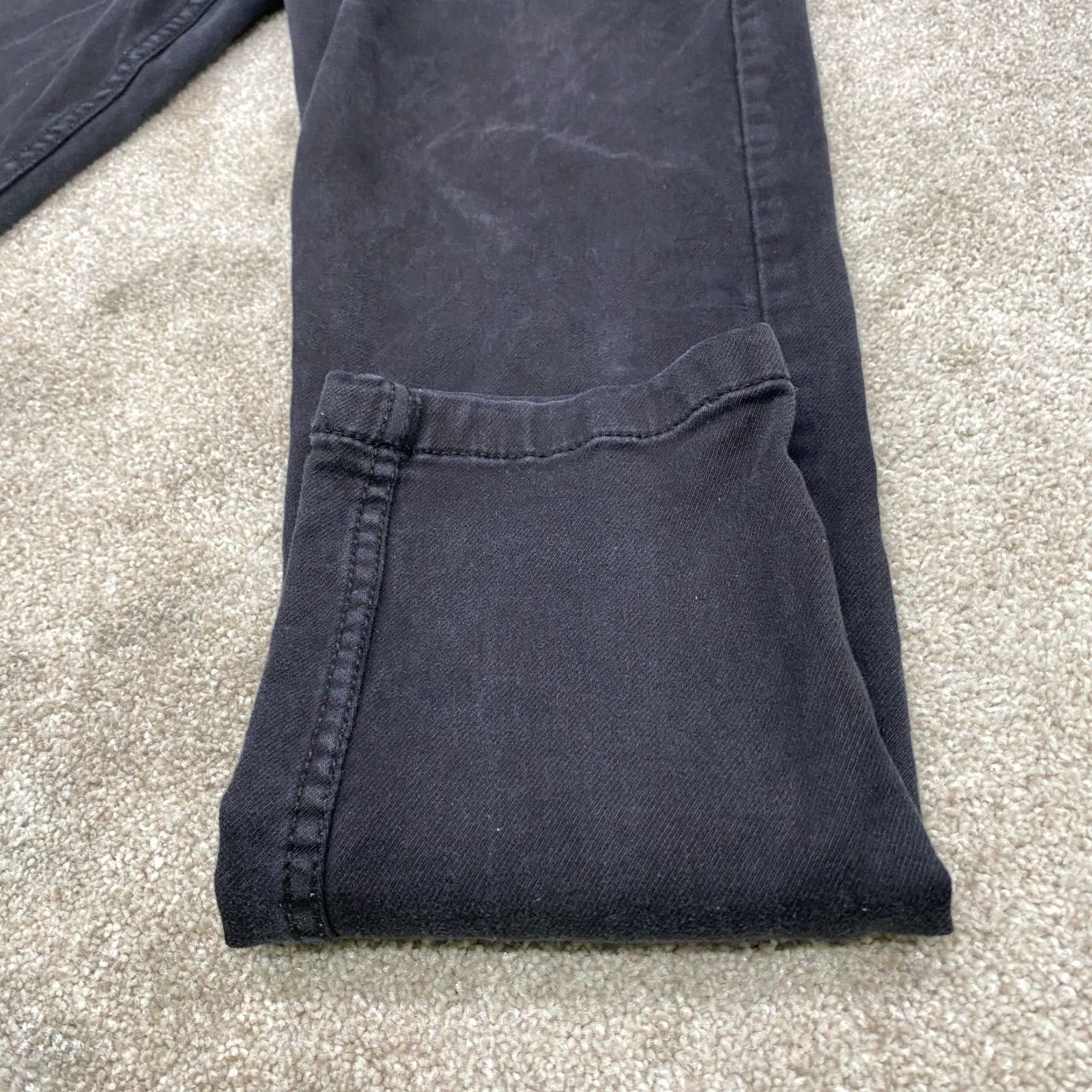 Vintage Lucan London Jeans Men's 36x28 Black Stretch Straight Leg Milano Fit 6939 - Regular Waist 36 Black Denim Cotton Spandex 5-Pocket Mens Size US 36 / EU 52 - 3 Thumbnail