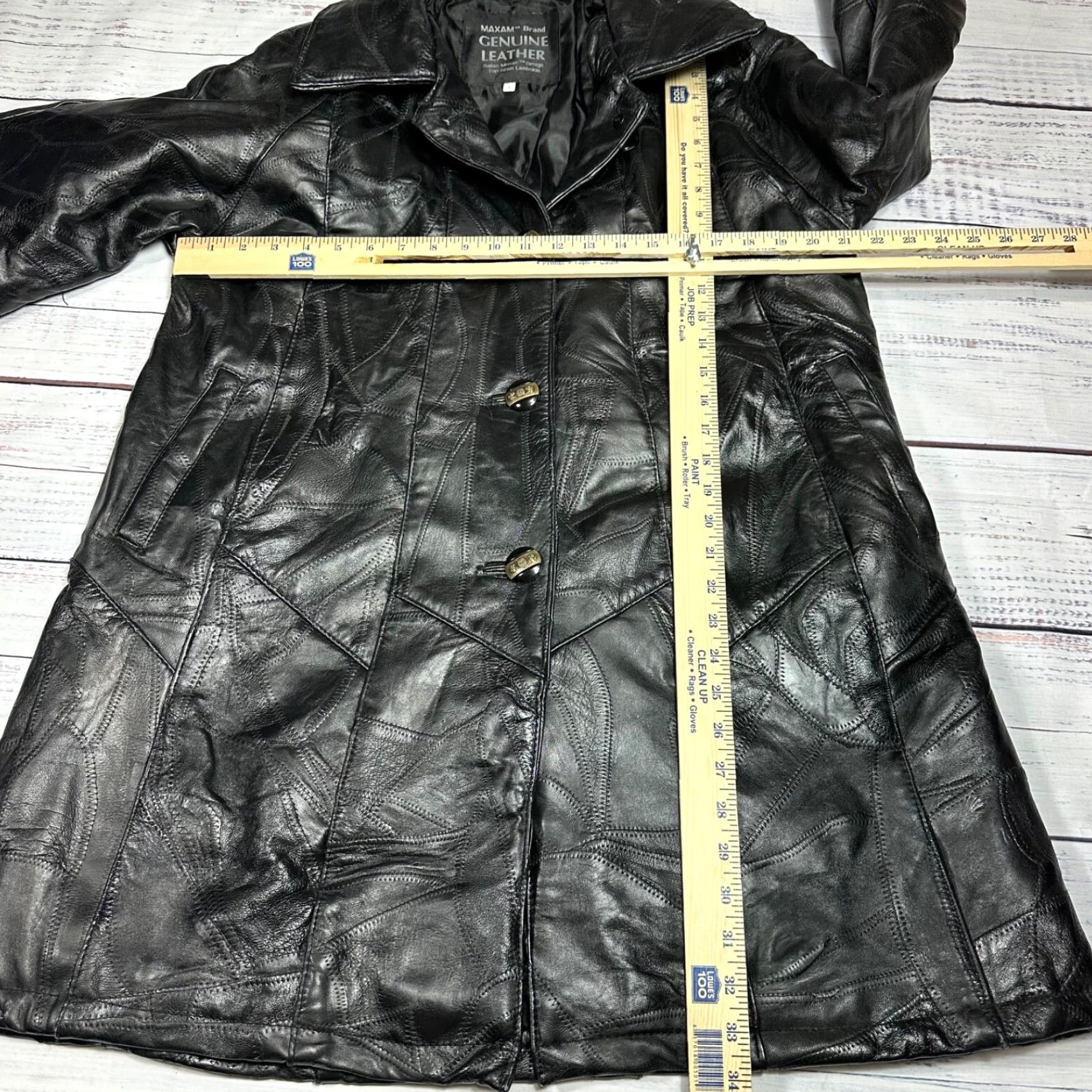 Vintage VINTAGE Maxam Womens Leather Jacket L Black Italian Mosaic Lined Jacket Womens Black Leather L SIZE L Size L / US 10 / IT 46 - 2 Thumbnail