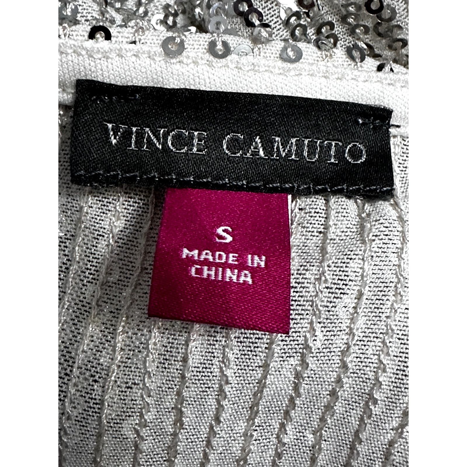 Vince Camuto Vince Camuto Sequin Blouse V Neck Metallic Silver Womens NWT Size S / US 4 / IT 40 - 9 Thumbnail
