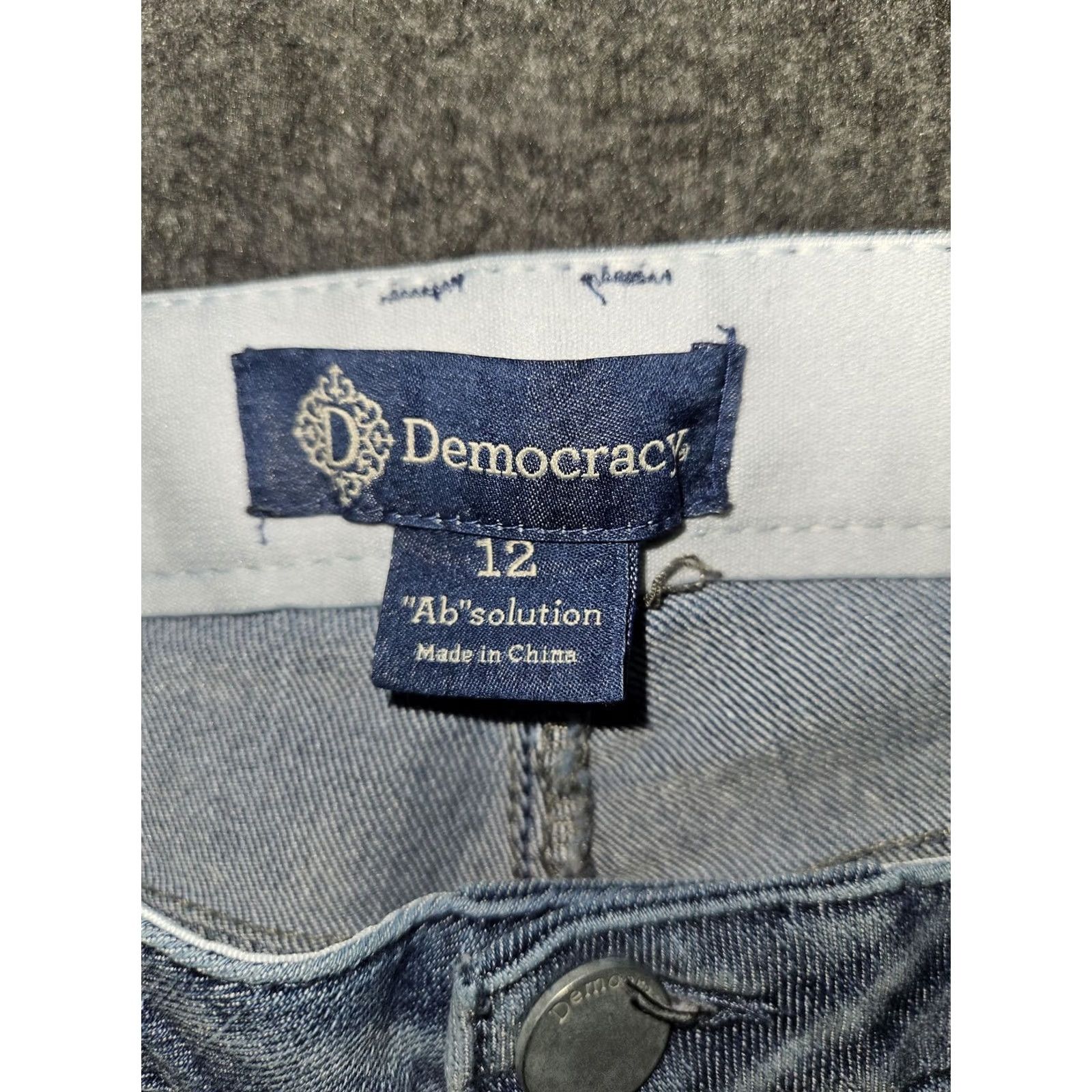 Vintage Democracy Womens 12 Light Wash Ab Solution Skinny Jeans Floral Embroidered Denim City Hipster Preppy Size 34" / US 12 / IT 48 - 2 Thumbnail