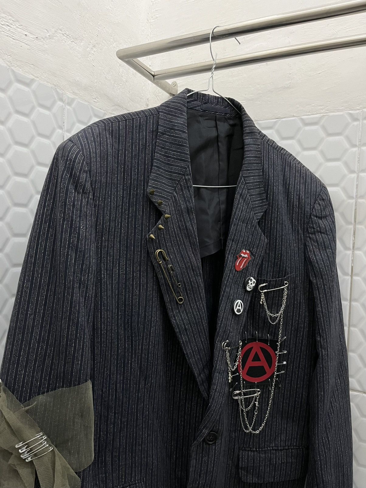 Comme des Garcons × Comme des Garcons Homme Vintage 90's Comme Des Garcons Punk Blazer Size 38R - 6 Thumbnail