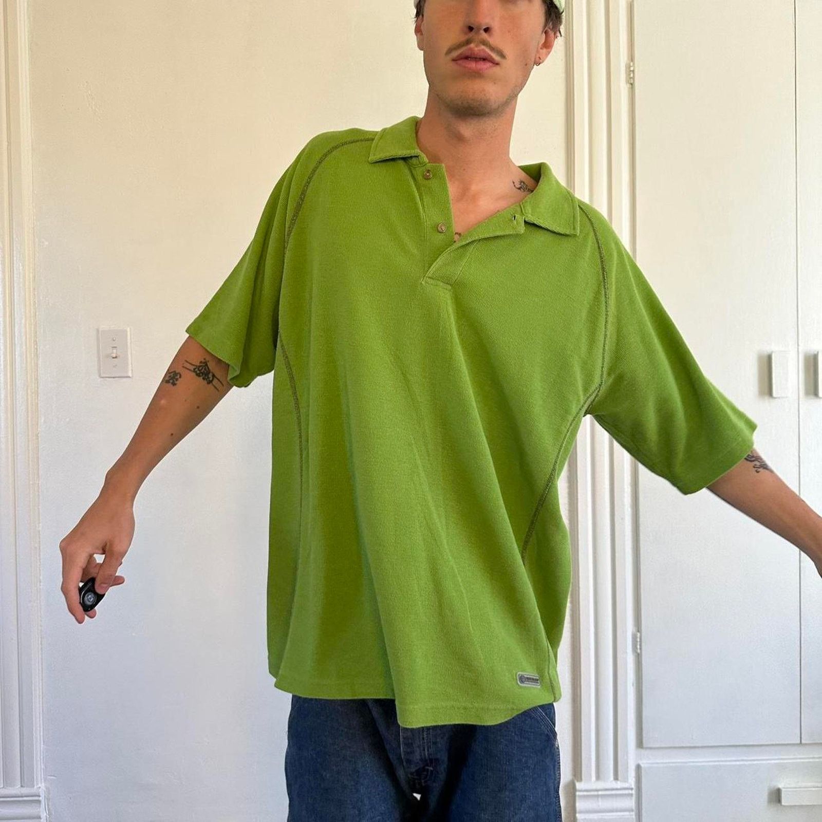 Timberland × Vintage Vintage Timberland Rugged Cotton Oversized Polo Top Shirt Size US XXL / EU 58 / 5 - 7 Thumbnail
