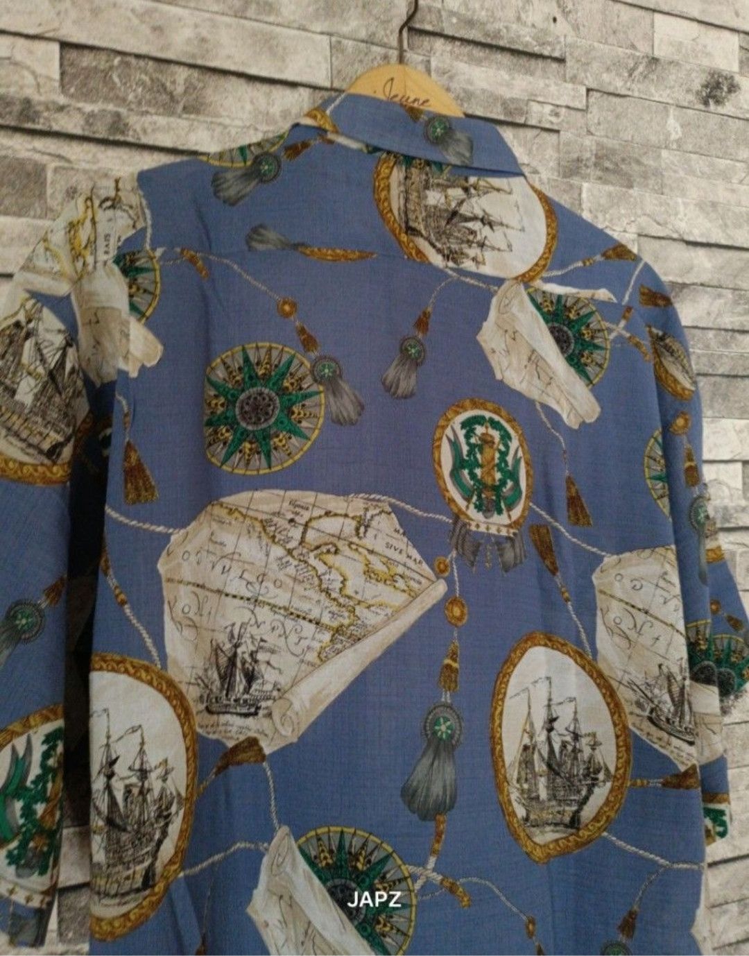 Japanese Brand Big battle ships Hawaiian button shirt Size US XL / EU 56 / 4 - 5 Thumbnail