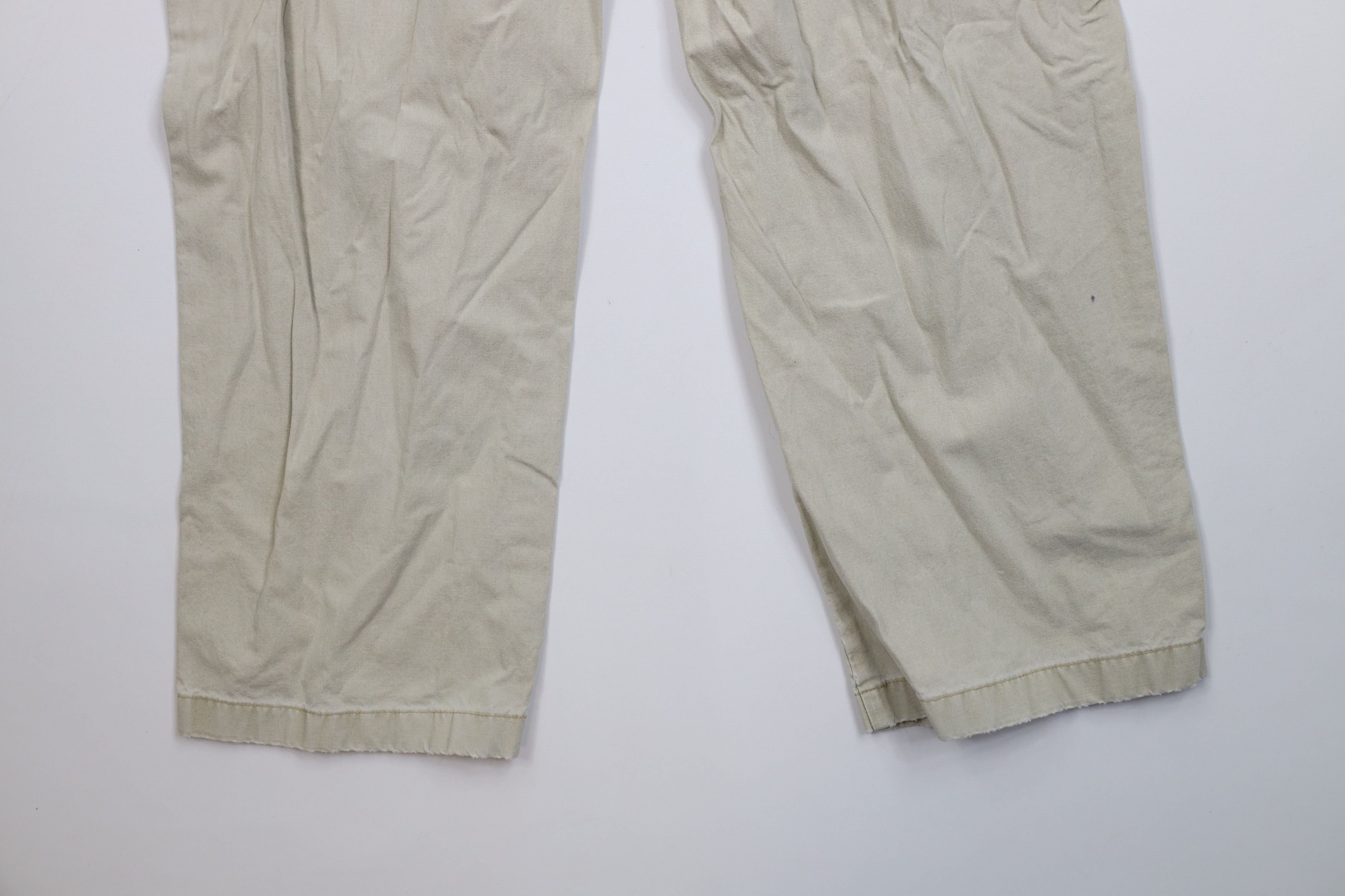 L.L. Bean Vintage 90s LL Bean Stonewash Wide Leg Cargo Pants Beige Size US 34 / EU 50 - 13 Thumbnail