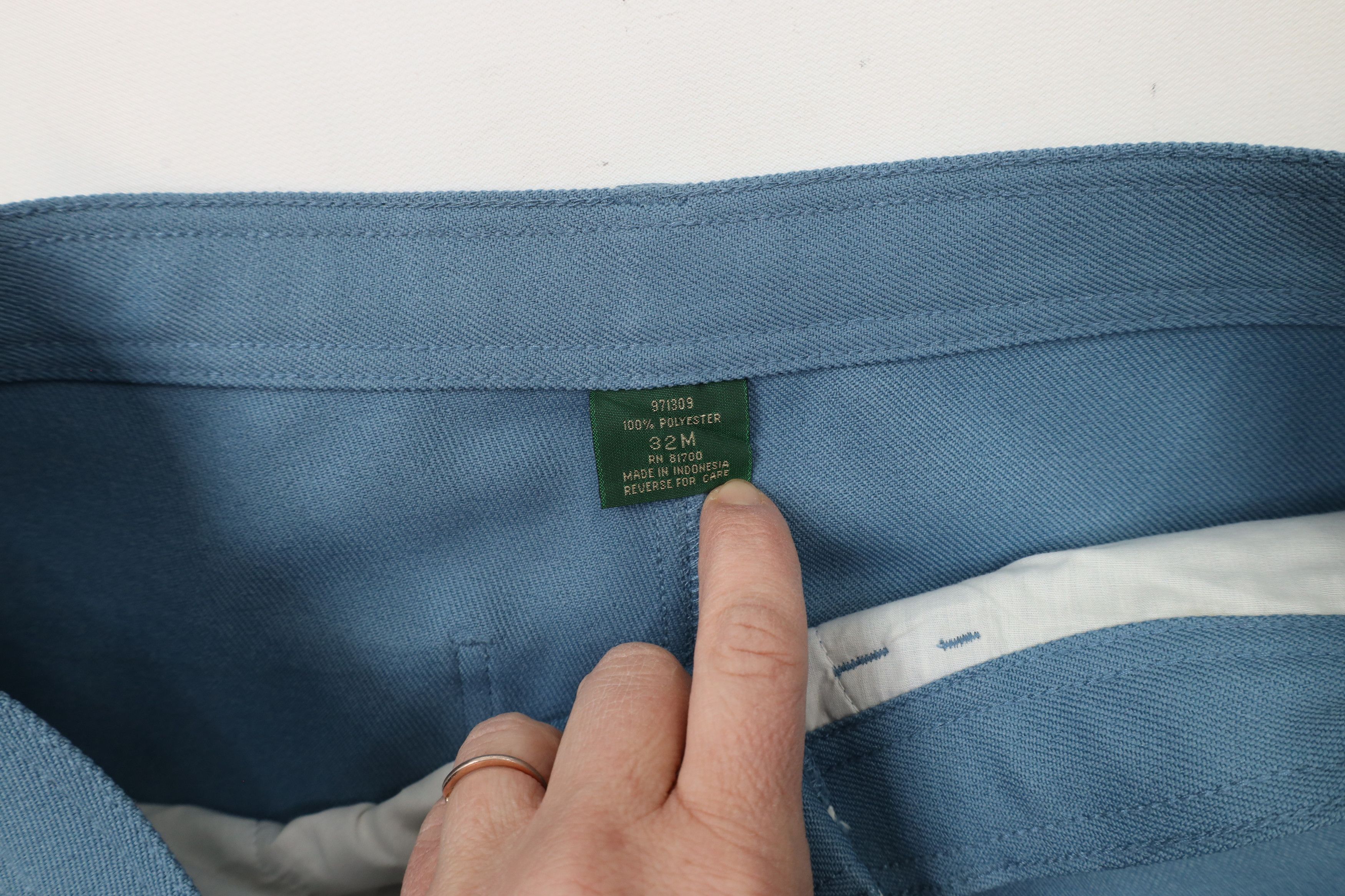 Vintage Vintage 90s Streetwear Knit Flared Chino Pants Blue Size US 32 / EU 48 - 7 Thumbnail