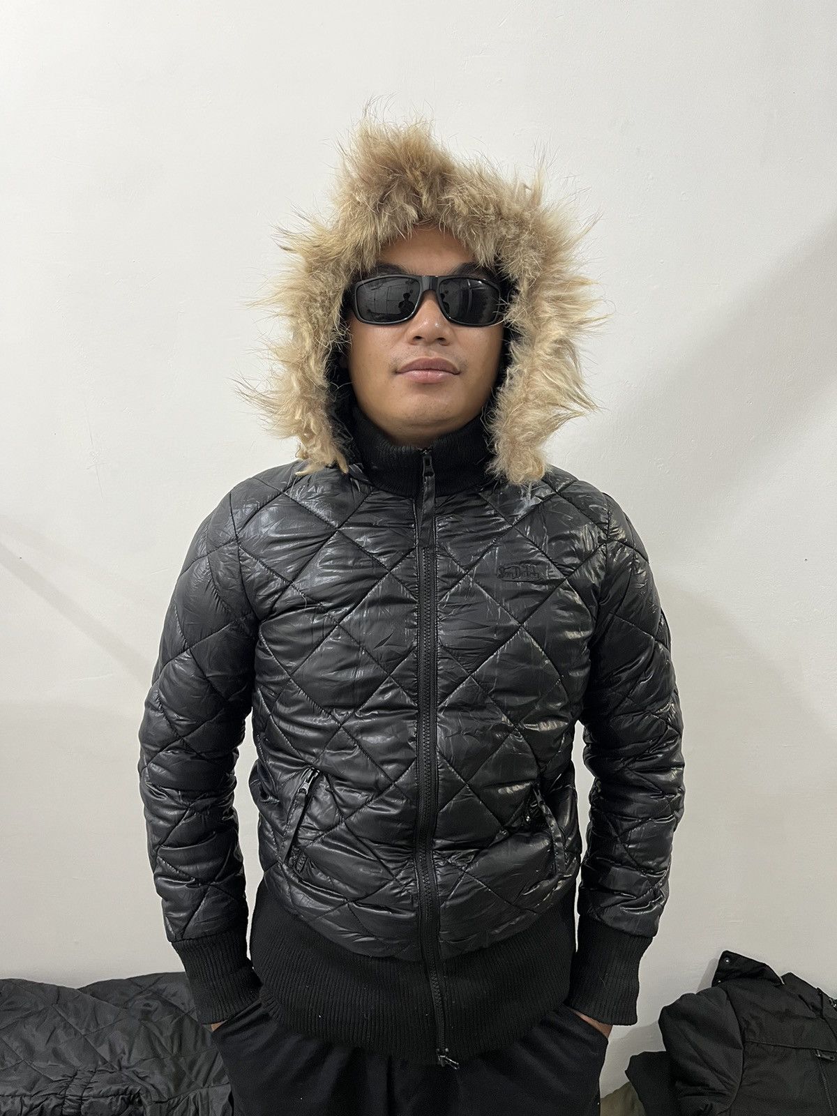 Le Grande Bleu (L.G.B.) 2000s Von Dutch Lgb Style KMRii Puffer Faux Fur Down Jacket Size US M / EU 48-50 / 2 - 11 Thumbnail