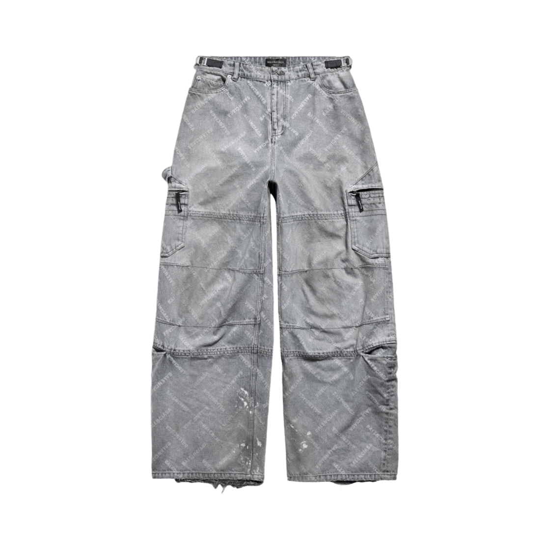 Balenciaga bal diagonal allover cargo pants light blue Size US 36 / EU 52 - 1 Thumbnail