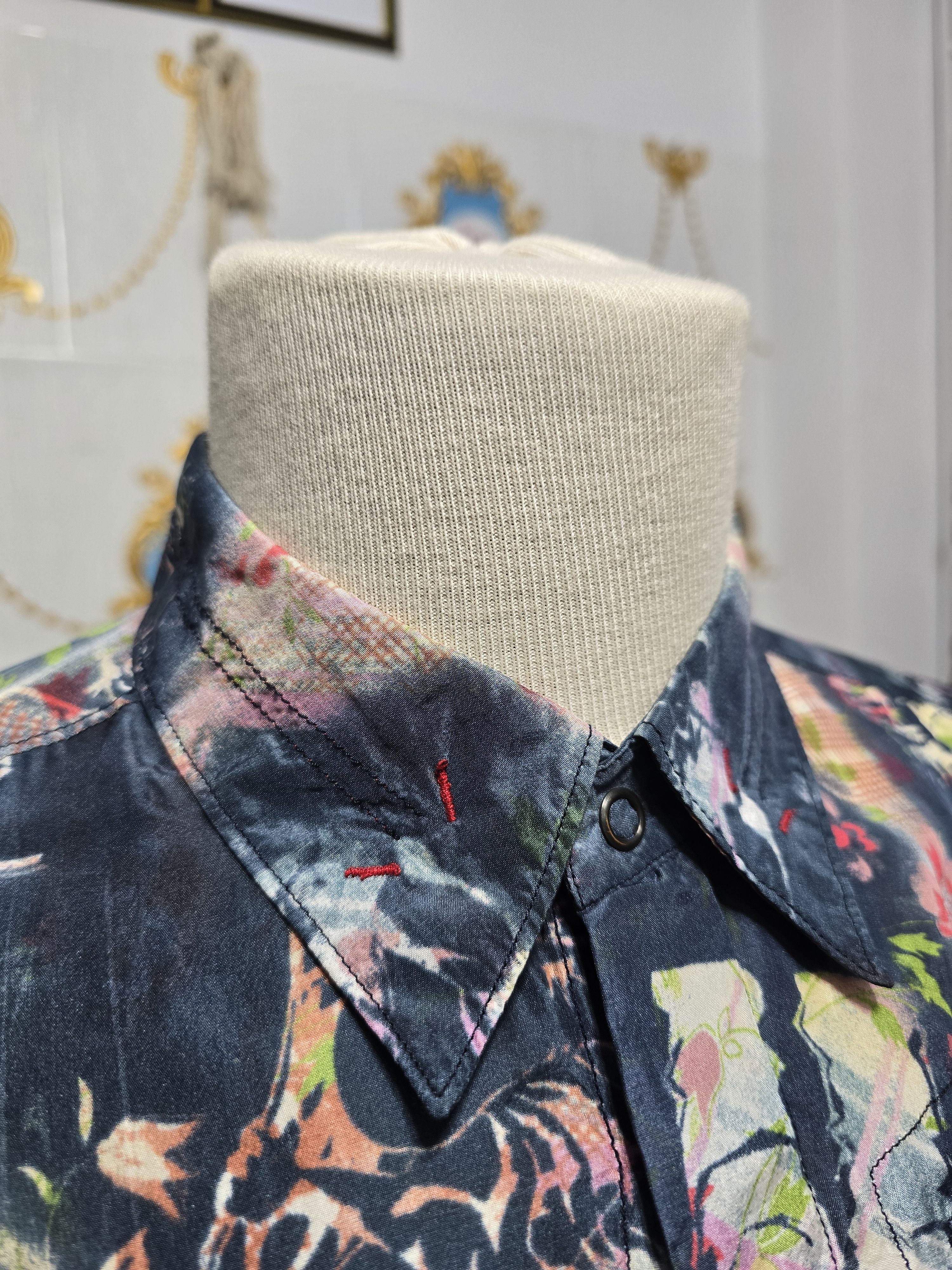 Marithe + Francois Girbaud MARITHE FRANCOIS GIRBAUD Navy Multicolored. 90' 100% silk Size US M / EU 48-50 / 2 - 3 Thumbnail