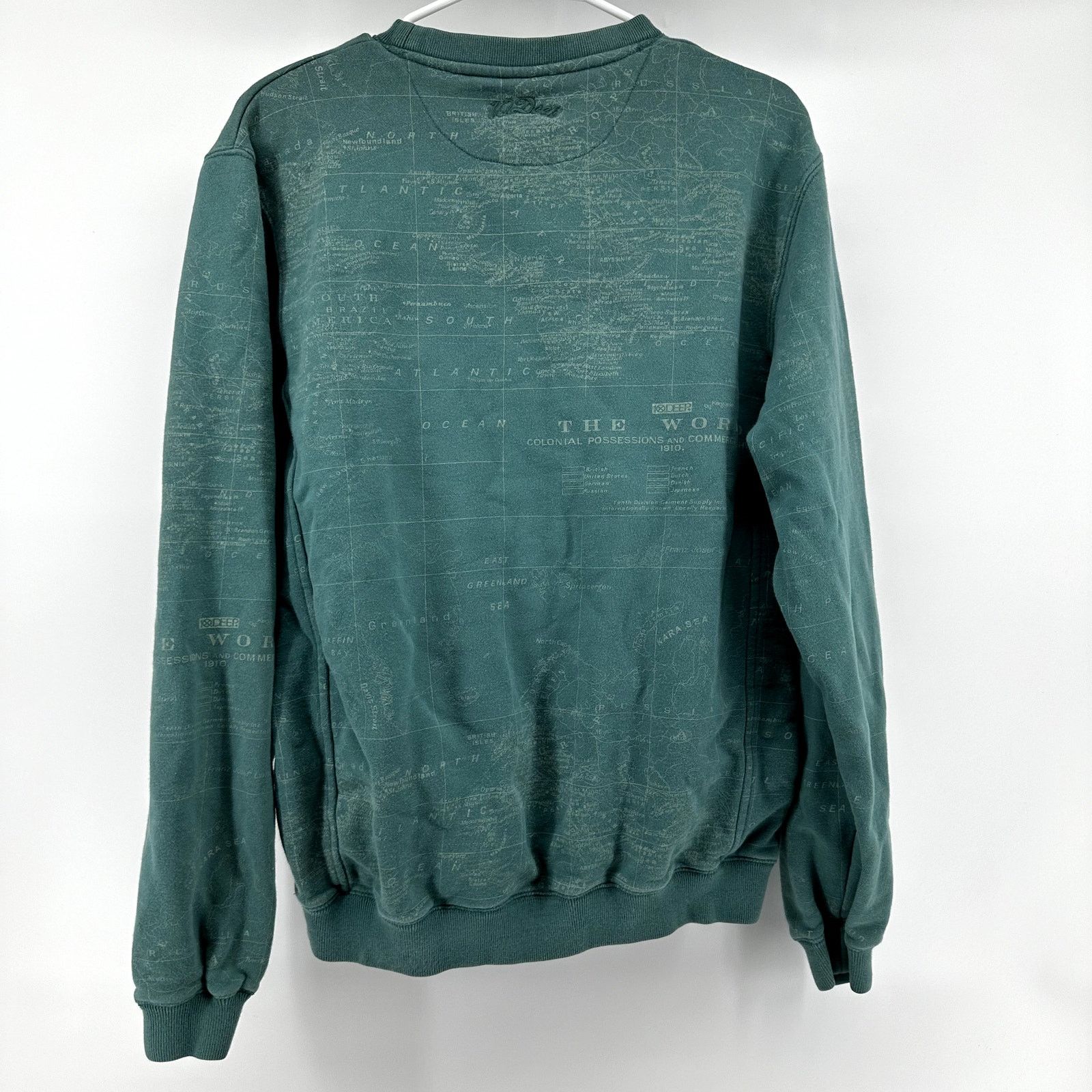 10 Deep 10 Deep Sweatshirt Crew Neck Pullover Pockets World Map M Size US M / EU 48-50 / 2 - 5 Thumbnail