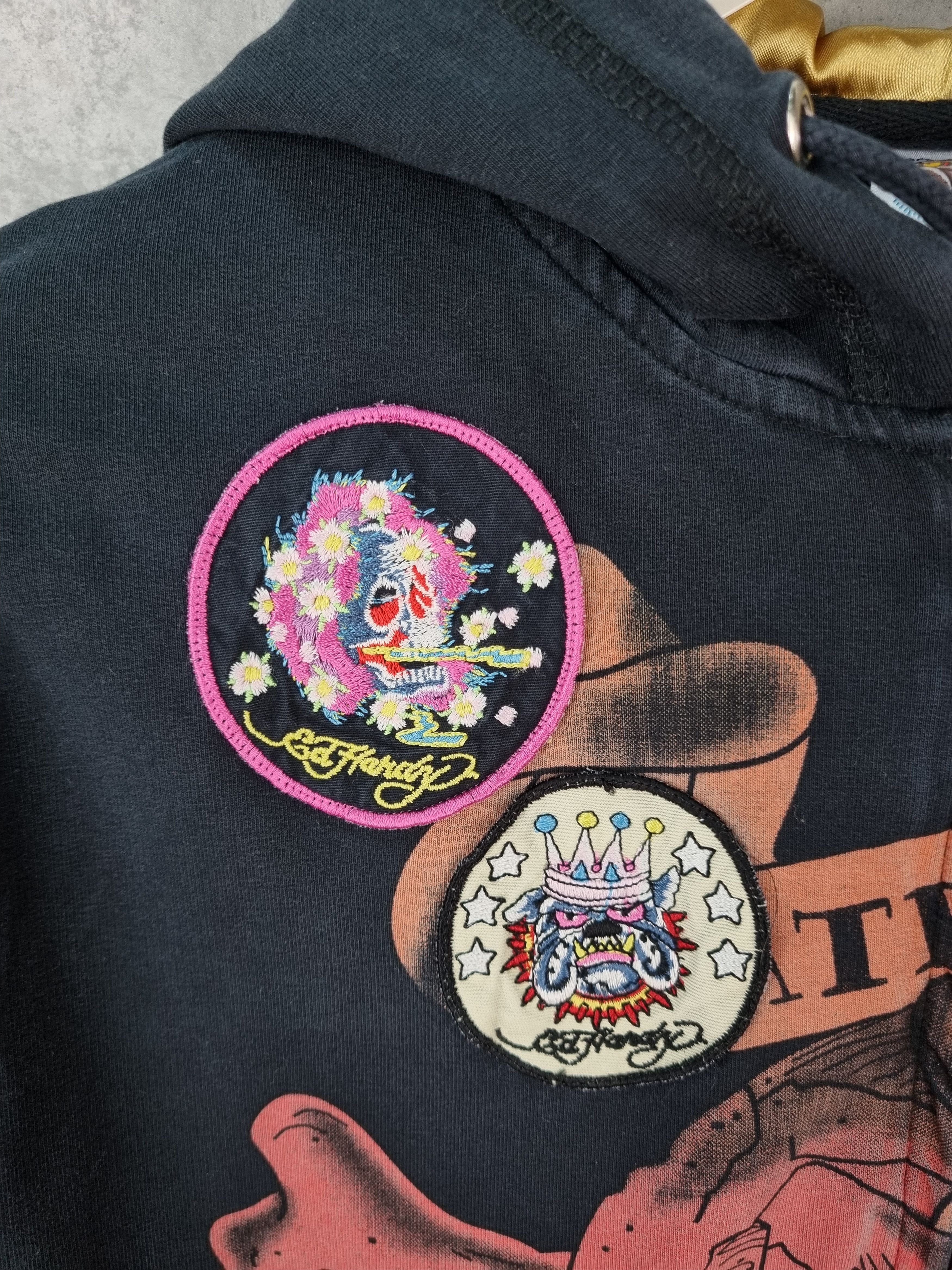 Christian Audigier × Ed Hardy Ed Hardy Embroidered Patches Faded Zipped Hoodie Size L / US 10 / IT 46 - 7 Thumbnail