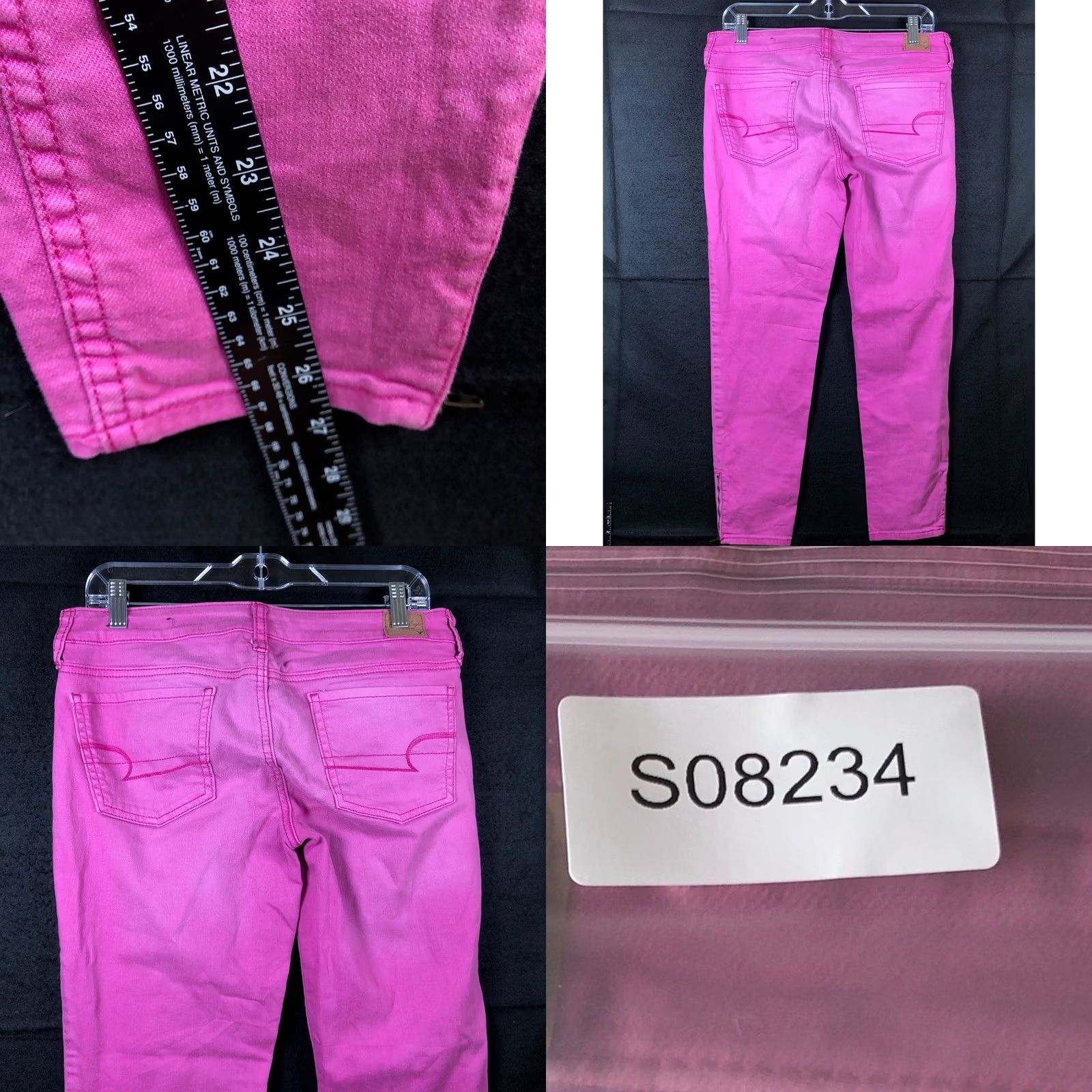 American Eagle Outfitters American Eagle Womens Jeans Bright Purple Low Rise Ankle Zip Jegging Stretch 8 Size 30" / US 8 / IT 44 - 8 Thumbnail