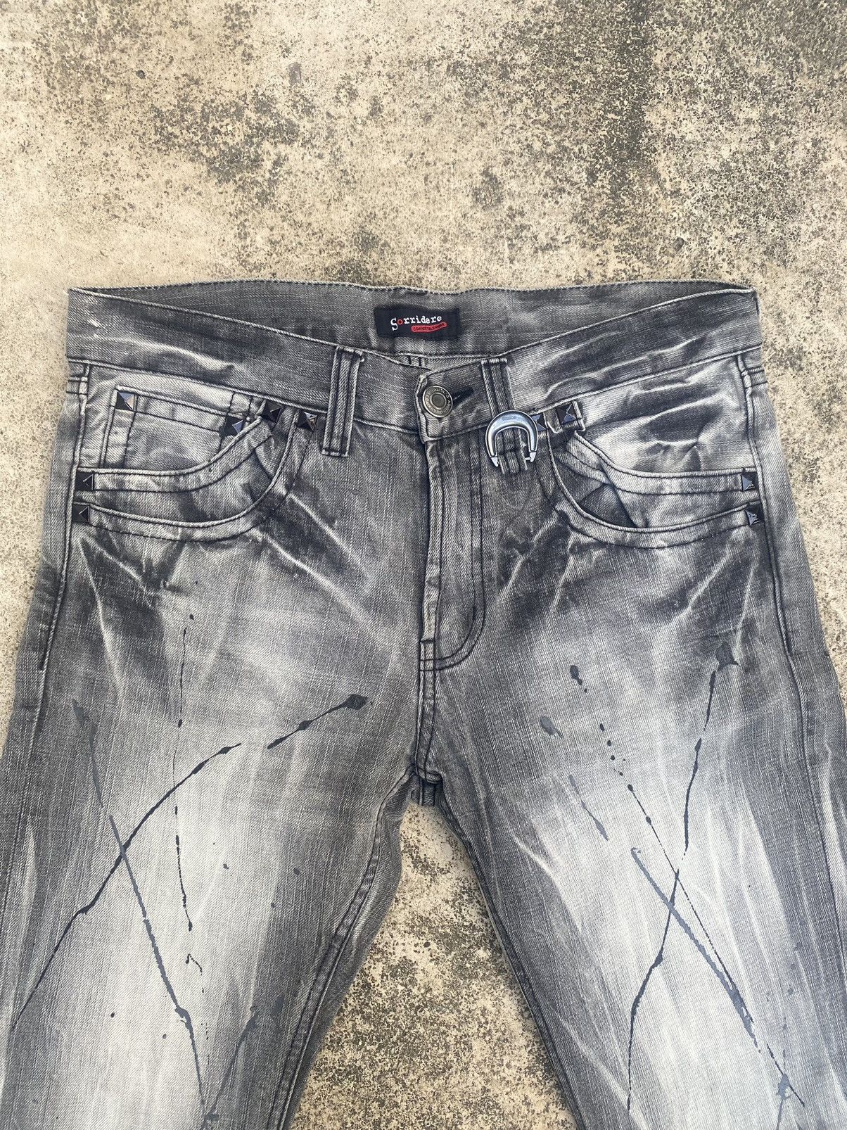 If Six Was Nine × Japanese Brand Flare Jeans Sorridere Honeycomb Painted Splash Size US 32 / EU 48 - 10 Thumbnail