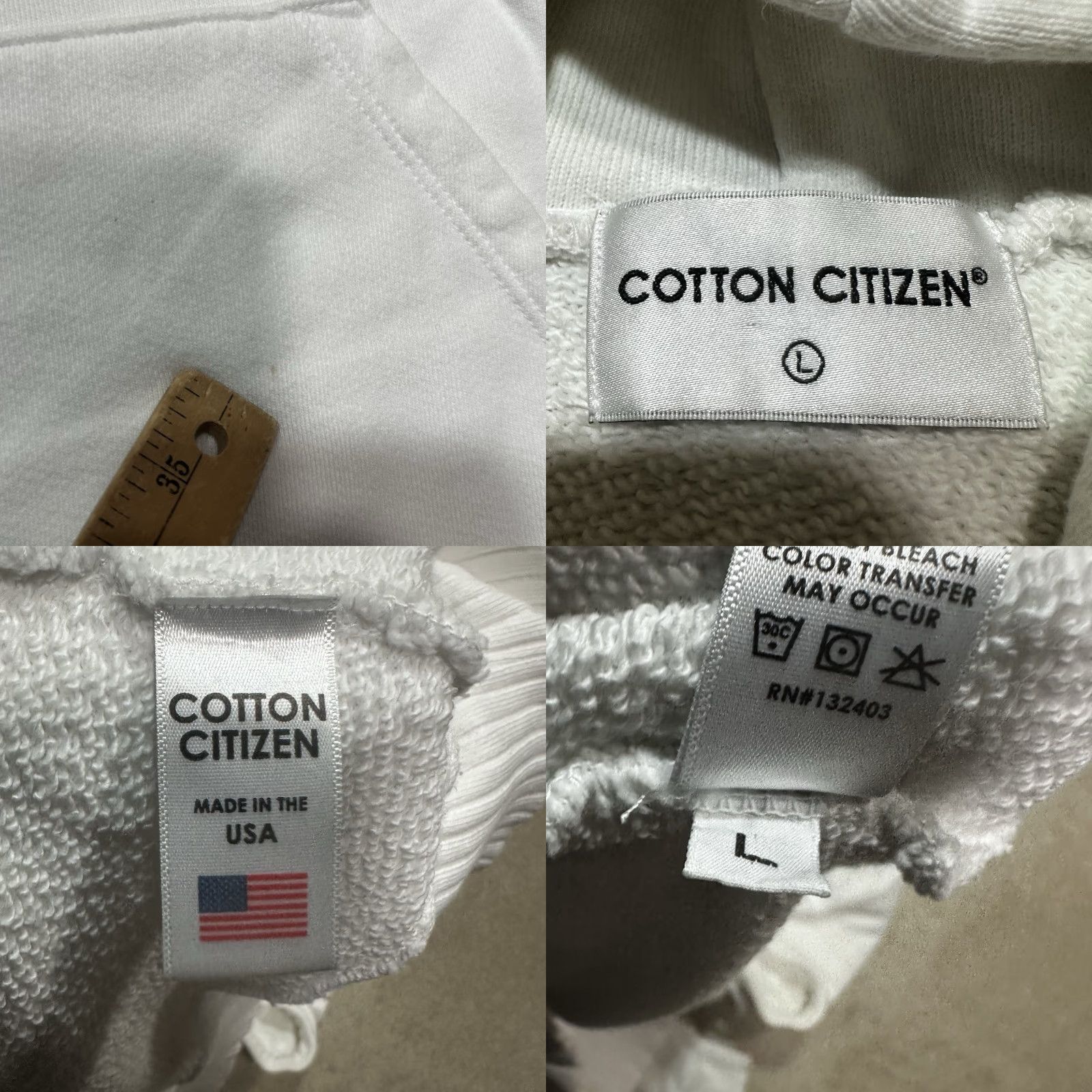 Cotton Citizen Hoodie Sweatshirt Mens Large White Regular Hooded Pullover Knit