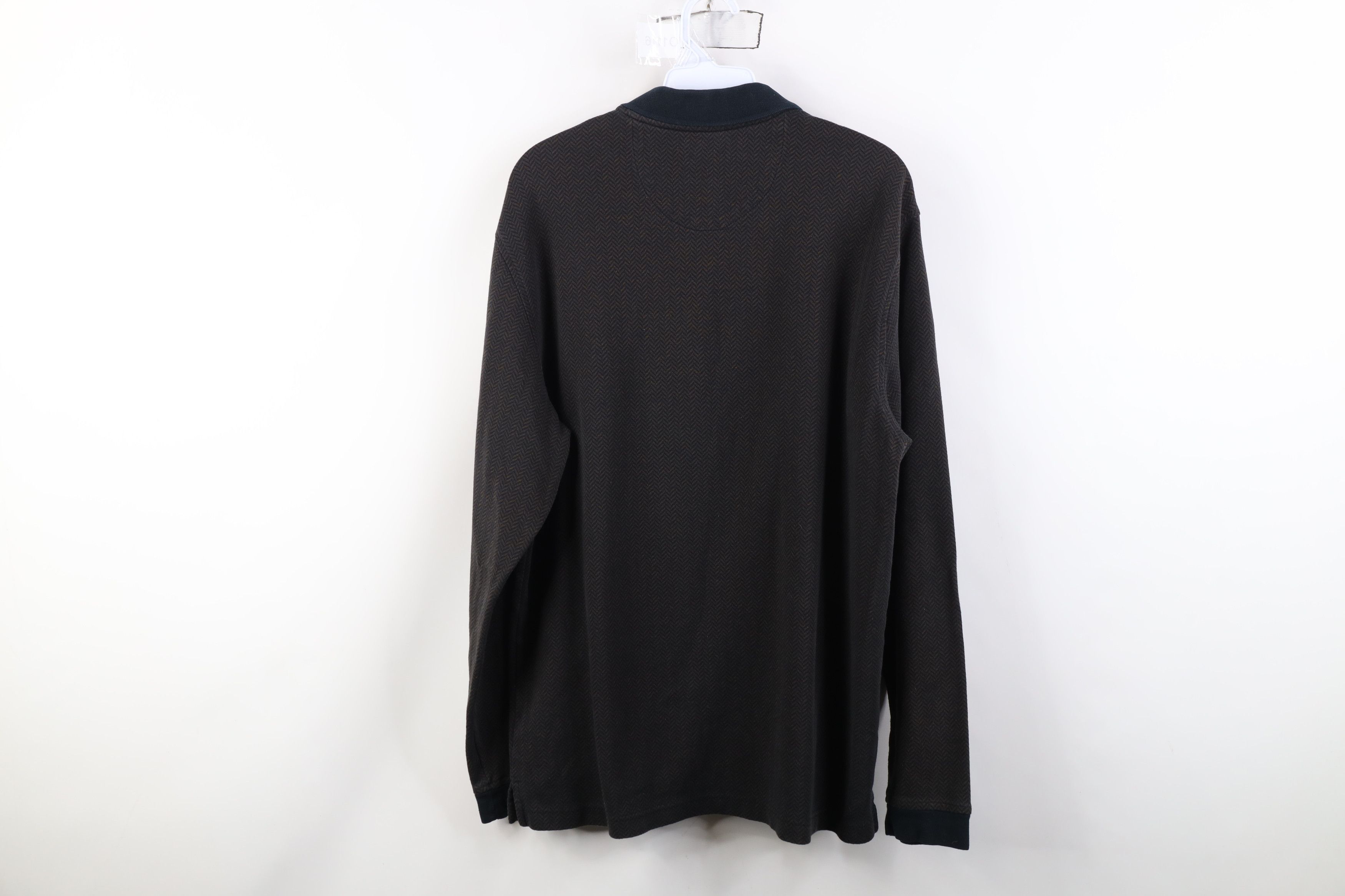 Vintage Vintage 90s Y2K Herringbone Long Sleeve Rugby Polo Shirt Size US M / EU 48-50 / 2 - 10 Thumbnail